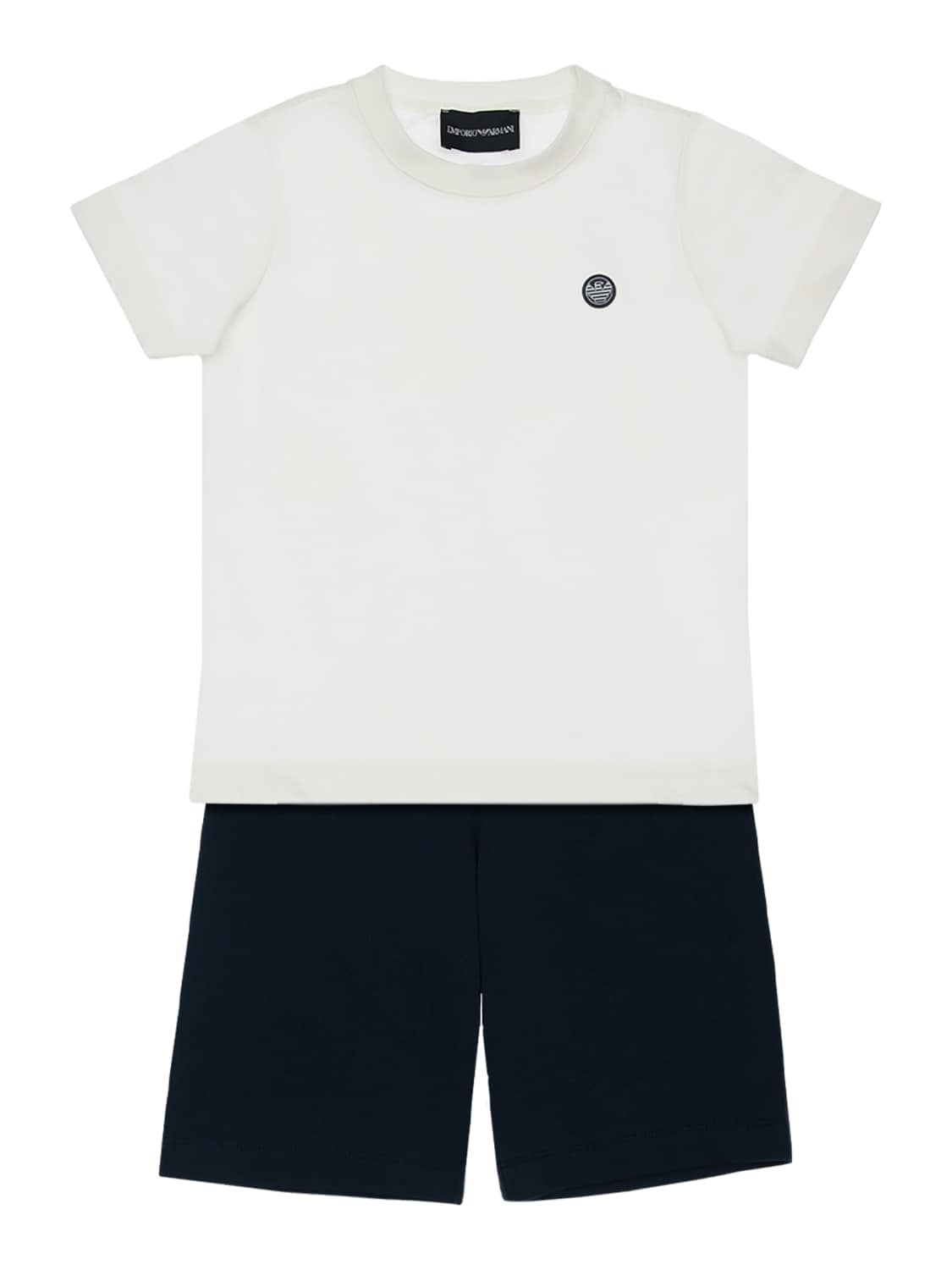 EMPORIO ARMANI COTTON INTERLOCK T-SHIRT & SHORTS,73IWJU012-MDEWMQ2