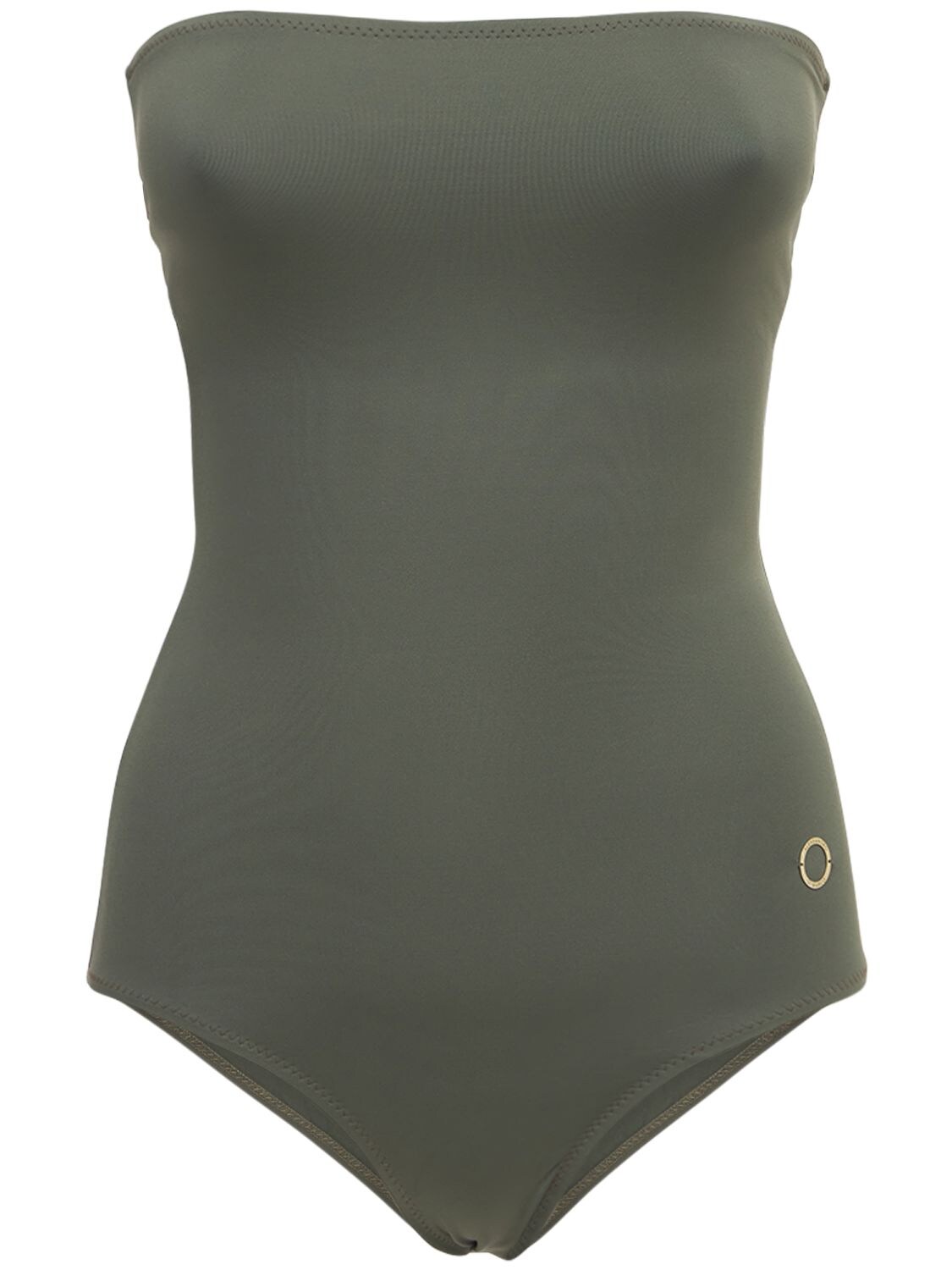 Alessandro Di Marco Strapless One Piece Swimsuit In Sage