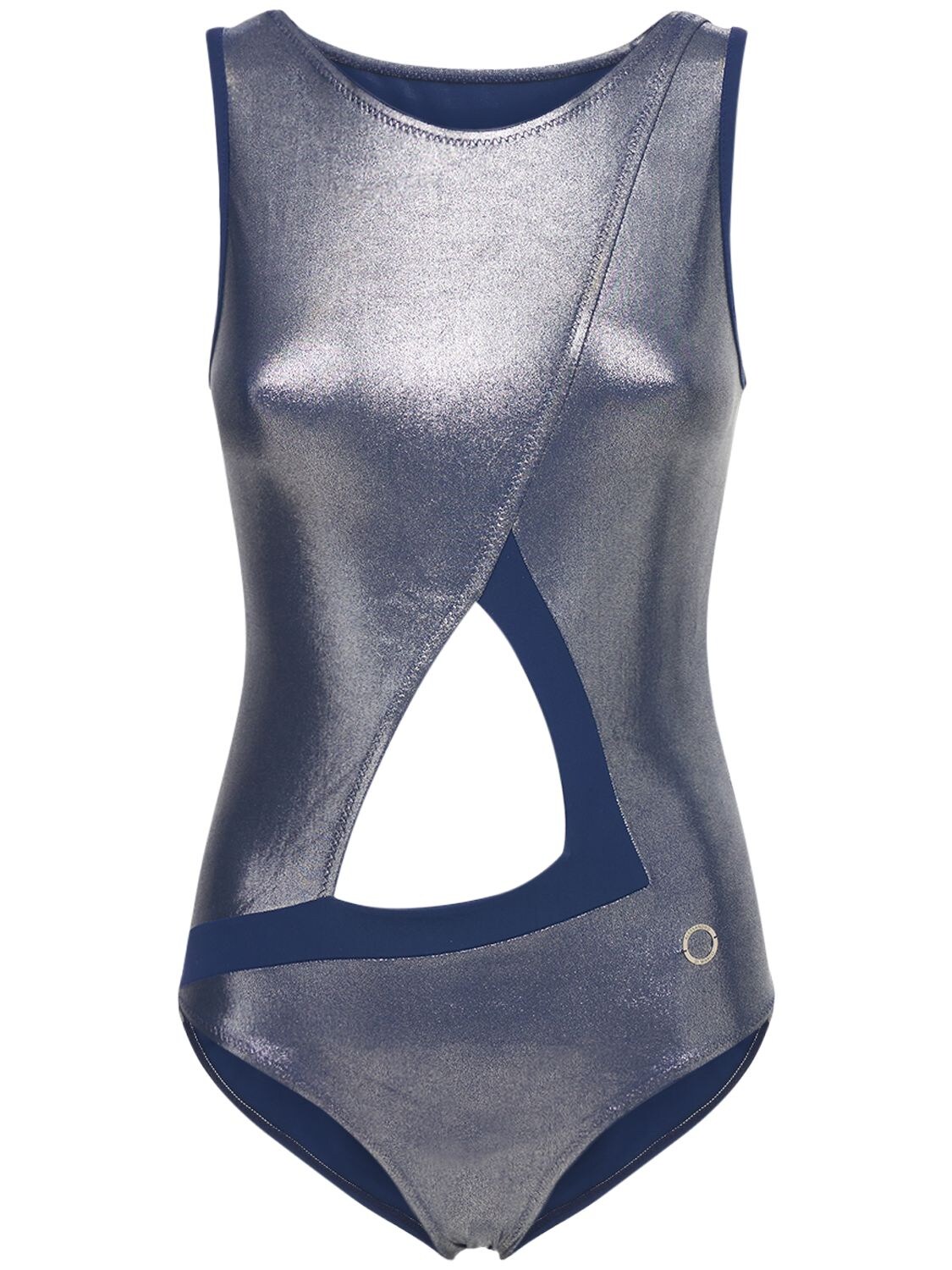 Alessandro Di Marco One Piece Cut Out Swimsuit In Silver