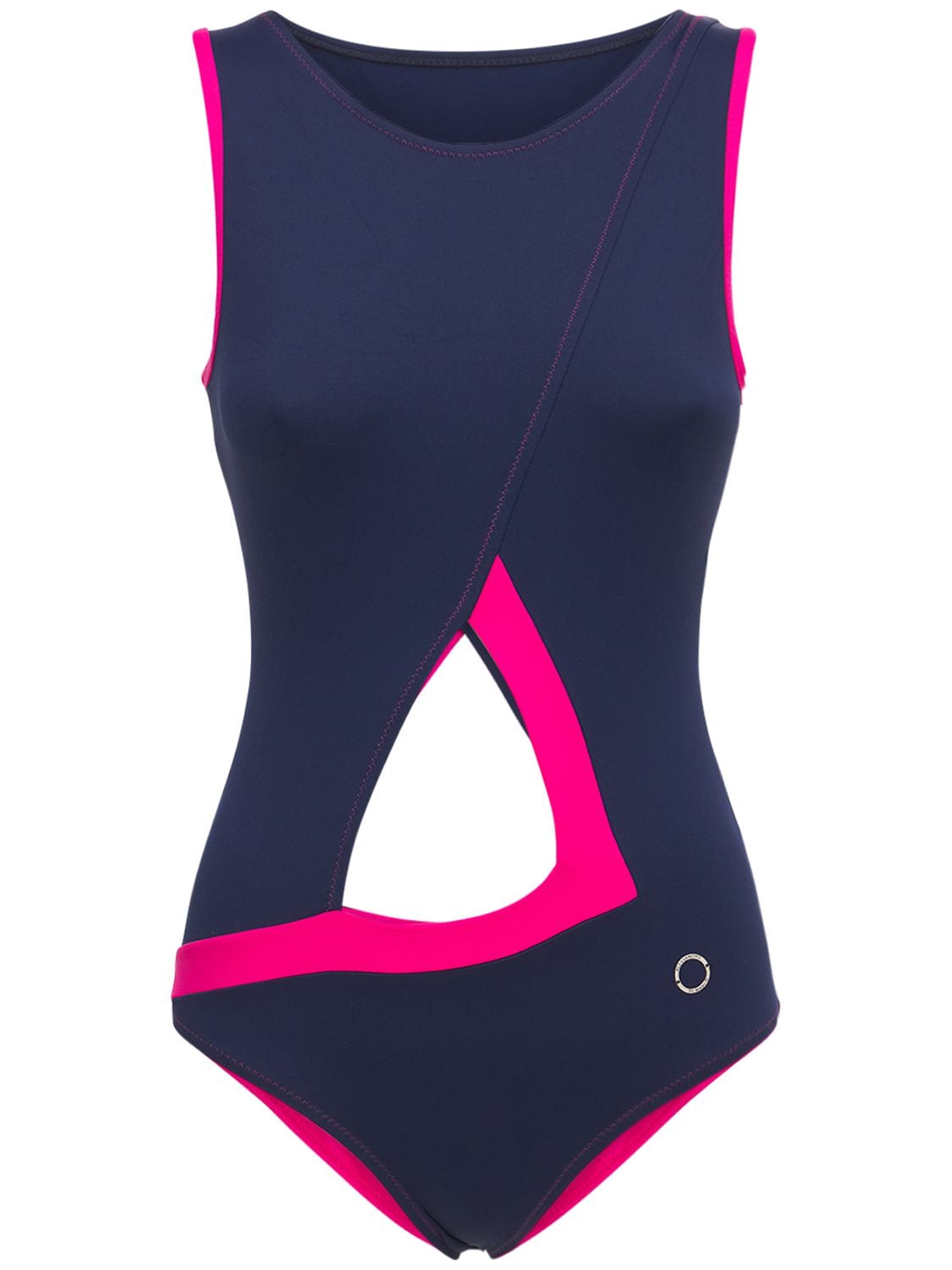 Alessandro Di Marco One Piece Cut Out Swimsuit In Blue,pink