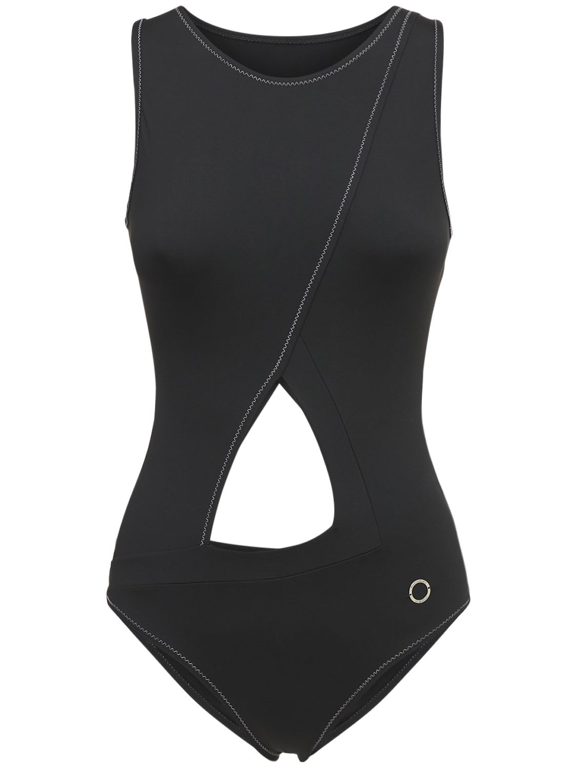 Alessandro Di Marco One Piece Cut Out Swimsuit In Black