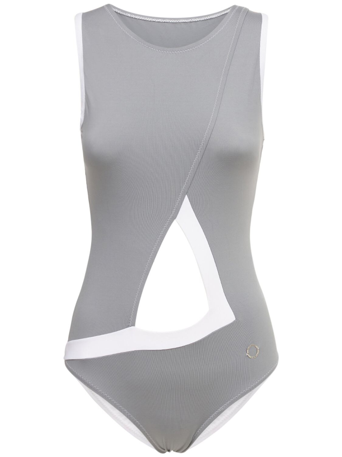 Alessandro Di Marco One Piece Cut Out Swimsuit In Grey