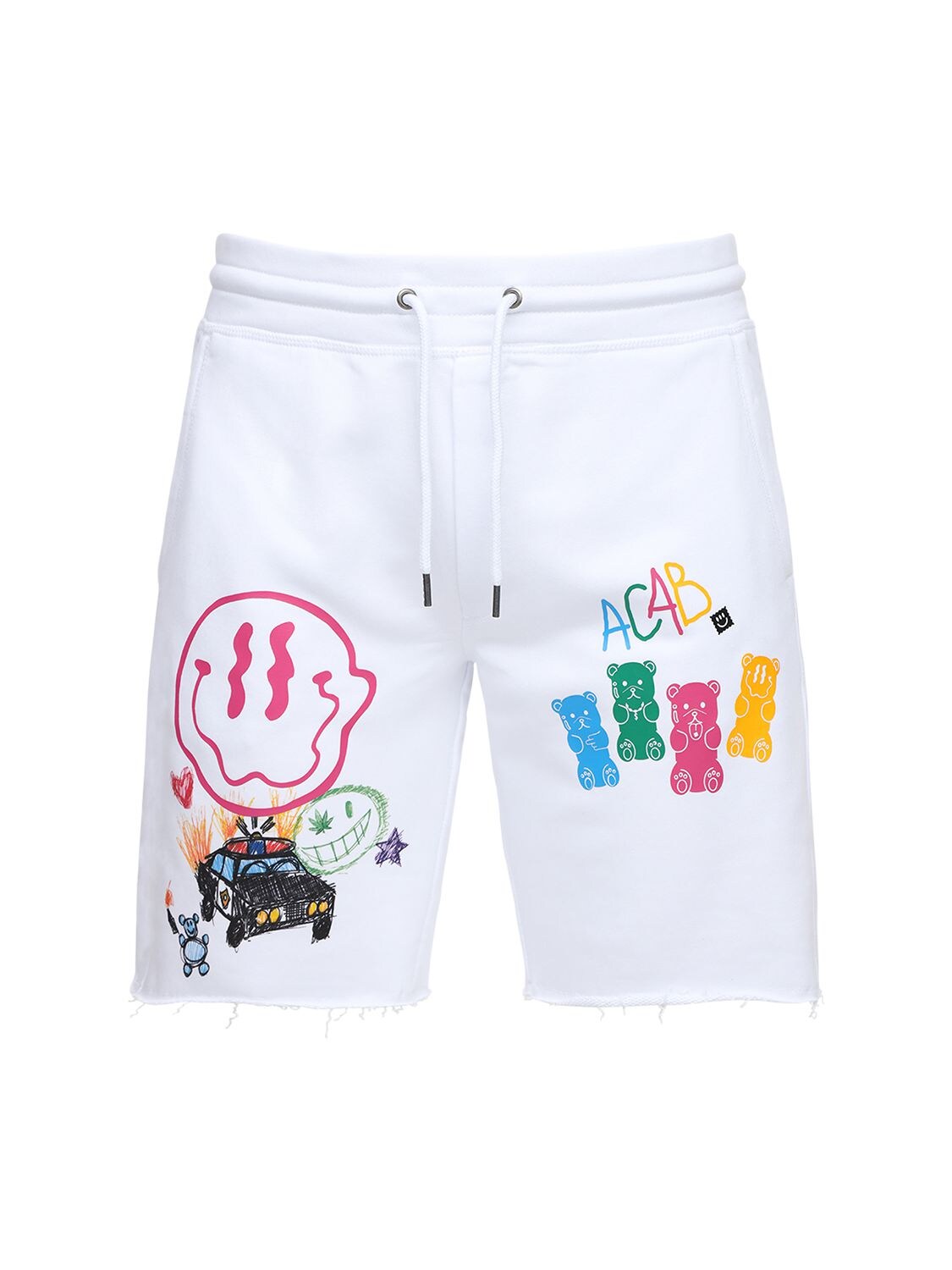 Taboo All Candies Are Bears Printed Shorts In White