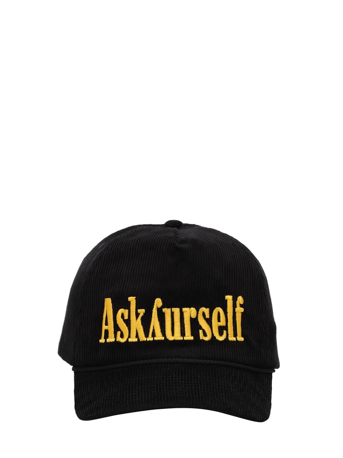 Askyurself 90s Logo Cord Cotton Baseball Hat In Black | ModeSens