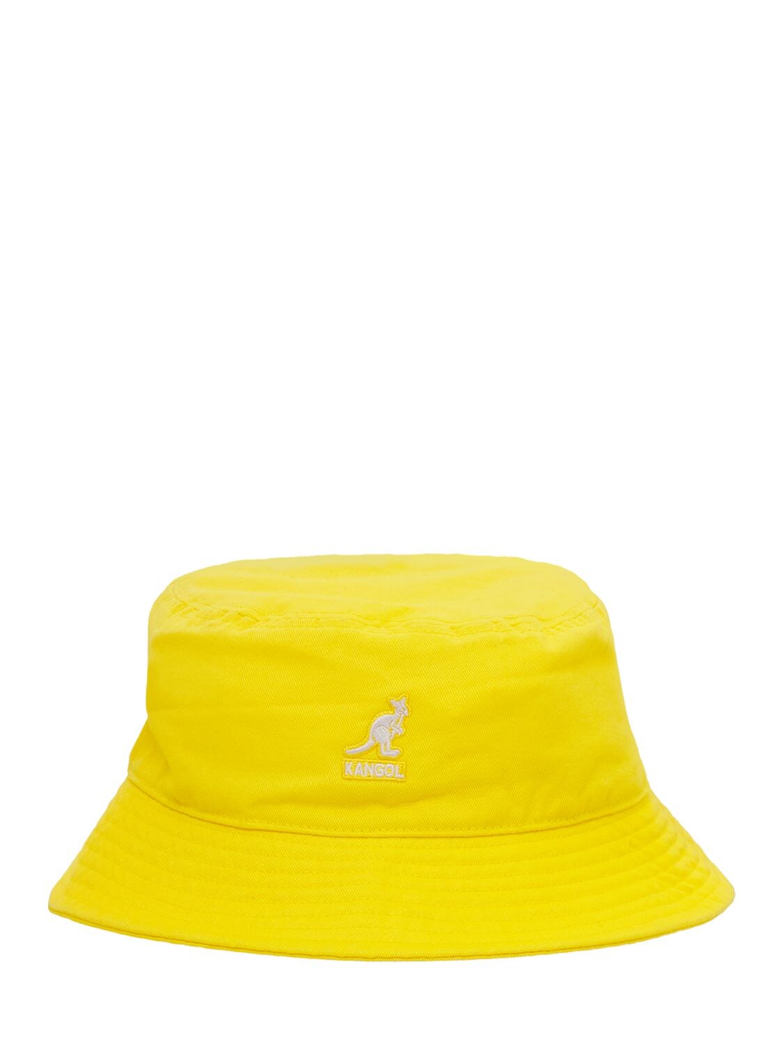 Kangol Cotton Washed Bucket Hat In Yellow