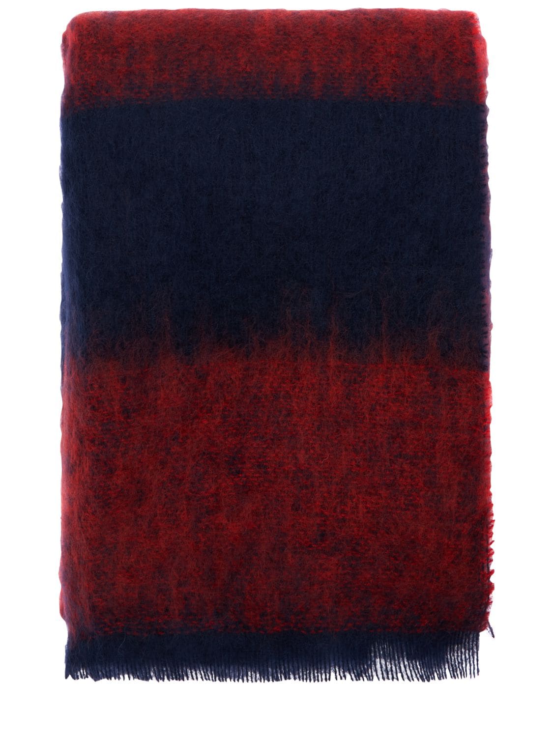 Hay Mohair & Wool Blanket In Red,blue
