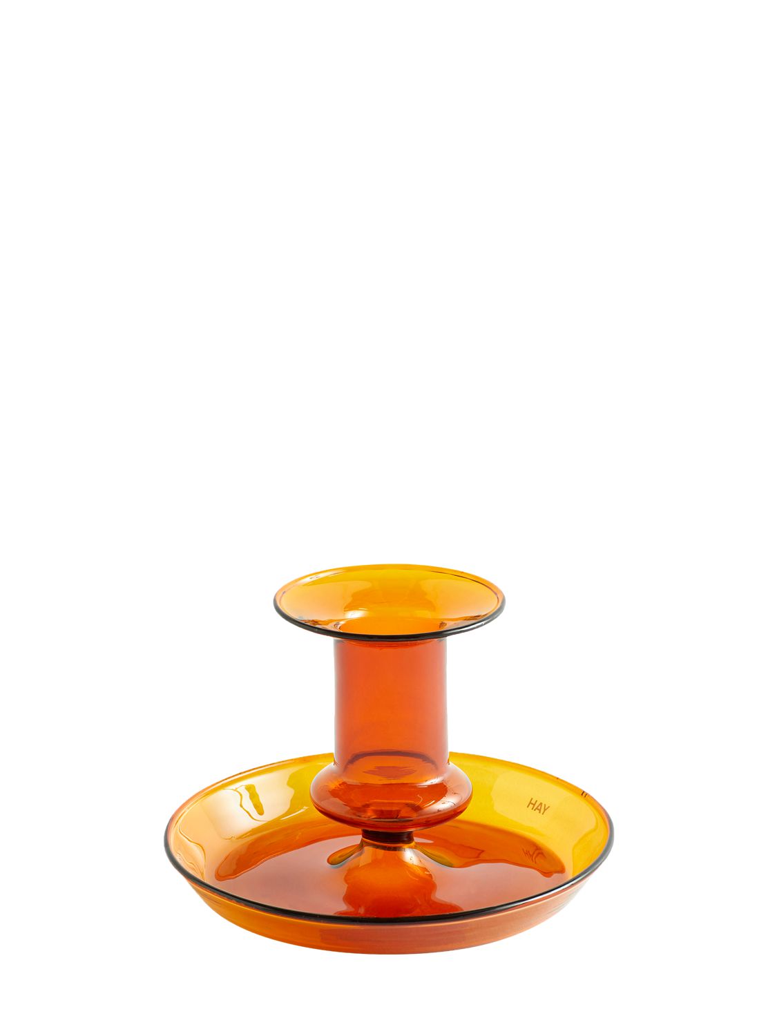 Hay Flare Glass Candle Holder 11cm In Orange