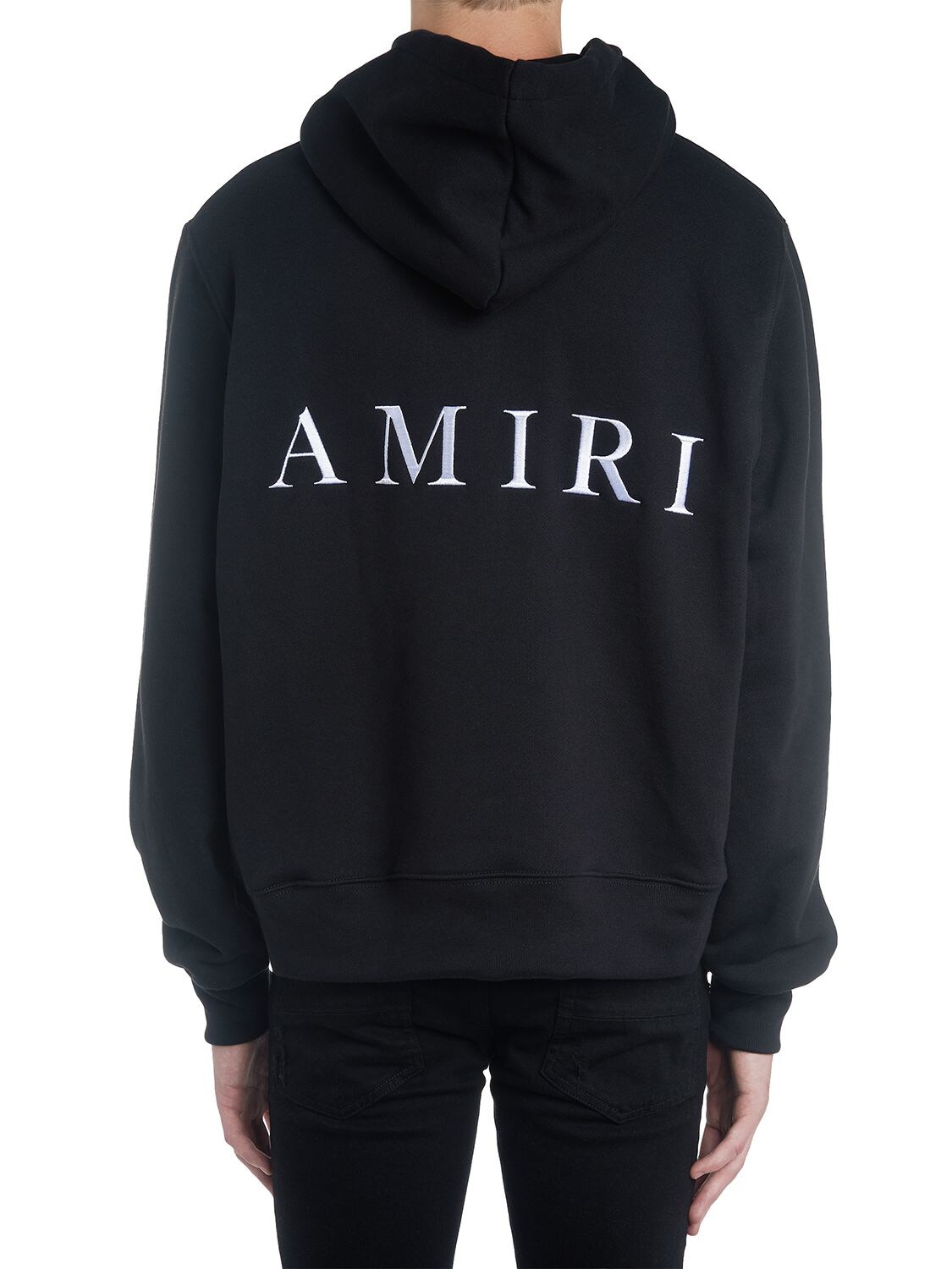 Amiri Ma Fitted Jersey Sweatshirt Hoodie In 블랙