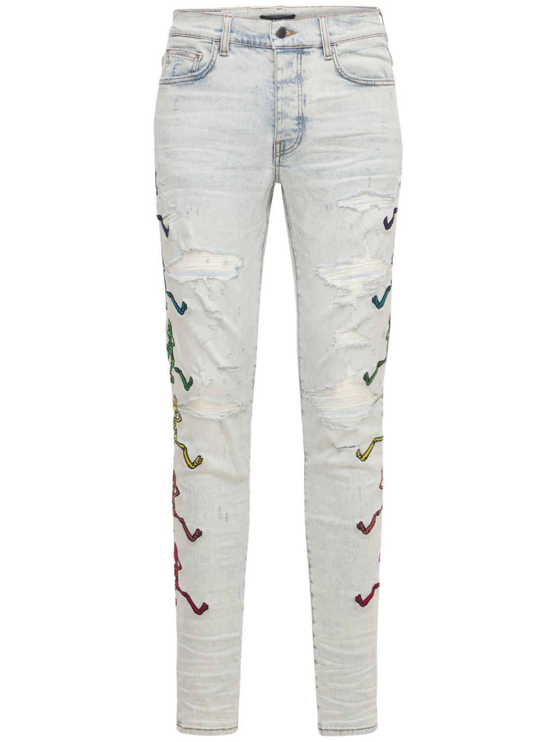 Grateful dead embroidery denim jeans 