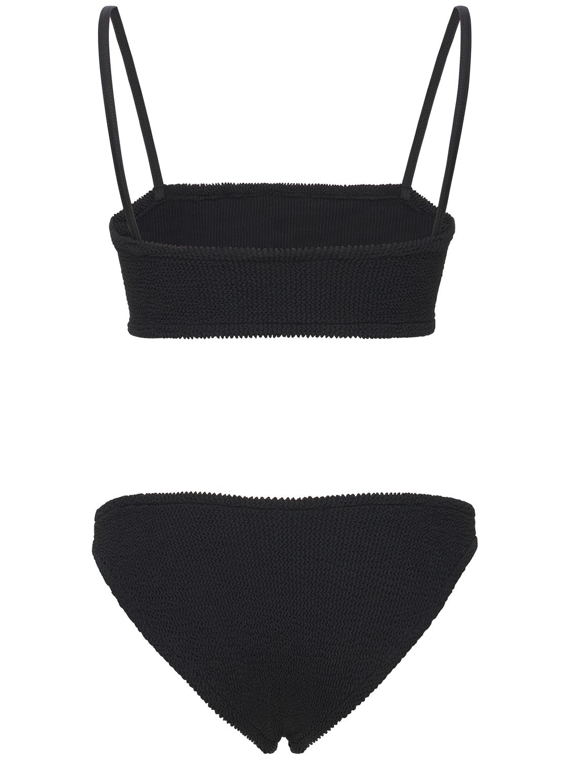 Shop Hunza G Gigi Seersucker Bikini Set In Black