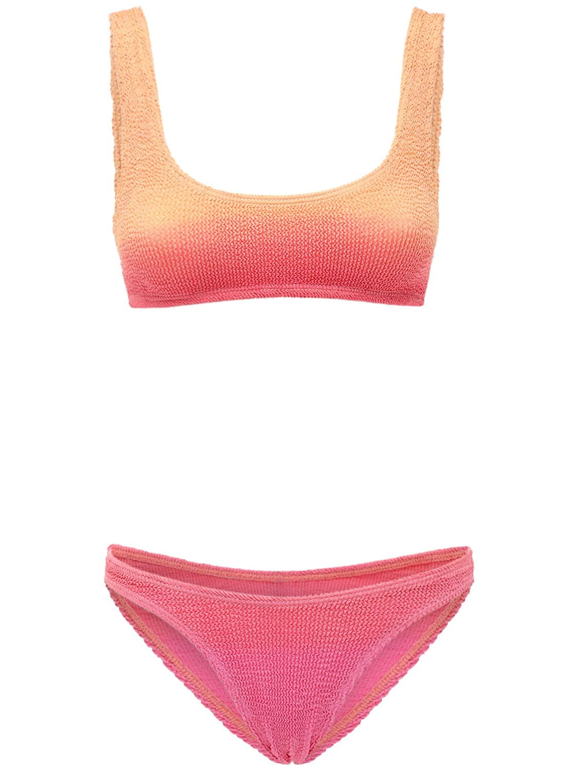 Bond Eye The Malibu Seersucker Bikini In Orange,pink