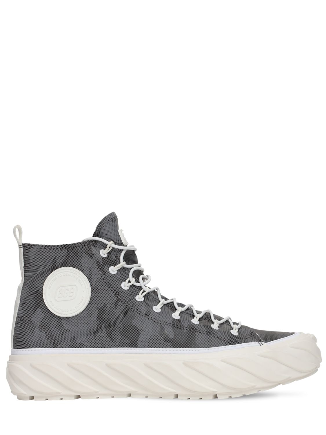 Age - Across To Genuine Era Carbon Coated Reflective High Sneakers In Reflective,grey