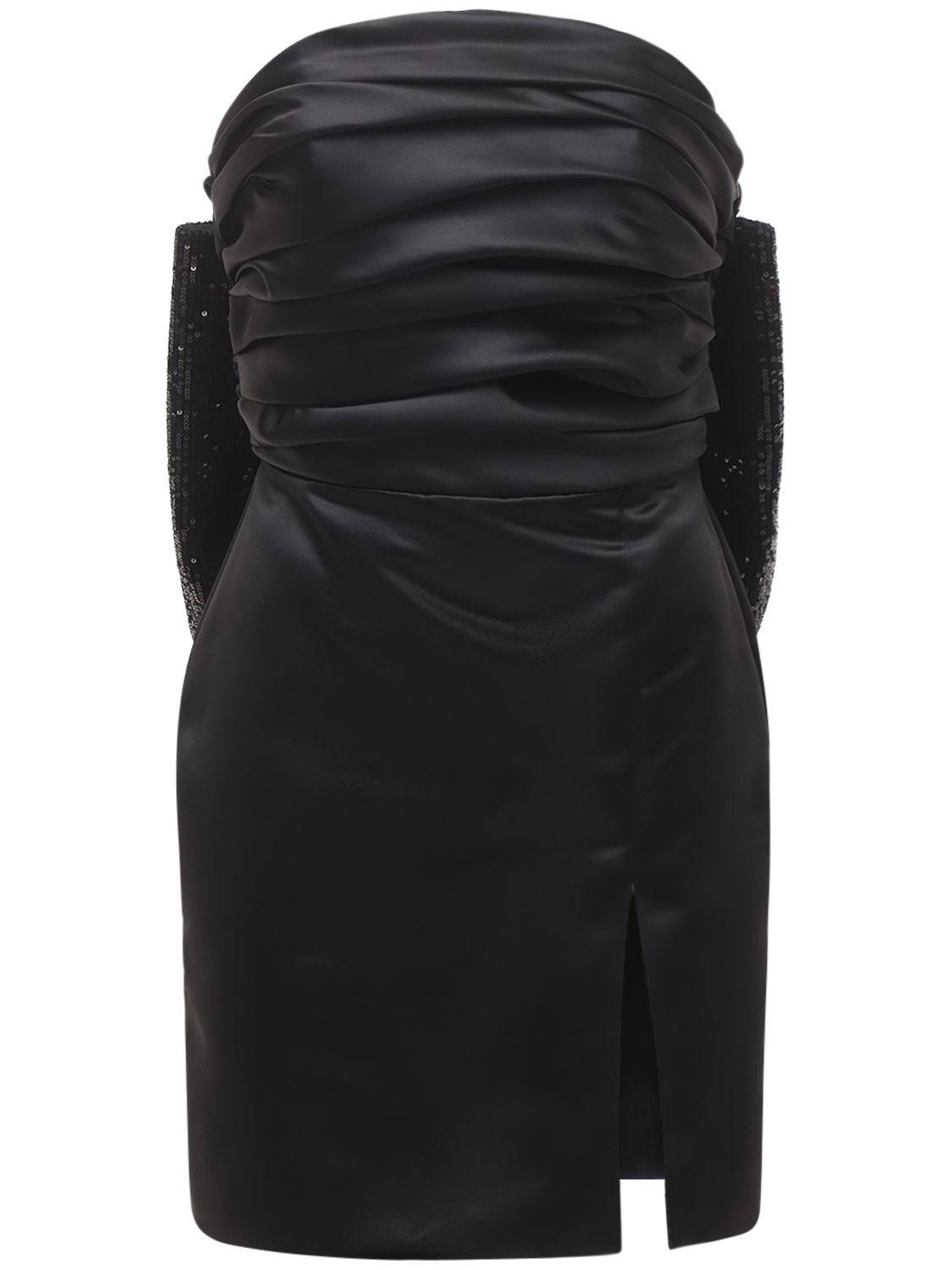 Minikleid Aus Duchessesatin Mit Pailletten