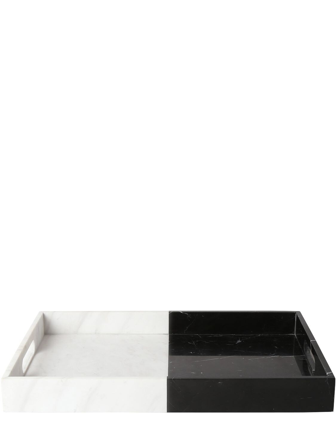 Jonathan Adler Canaan Marble Tray In Black,white