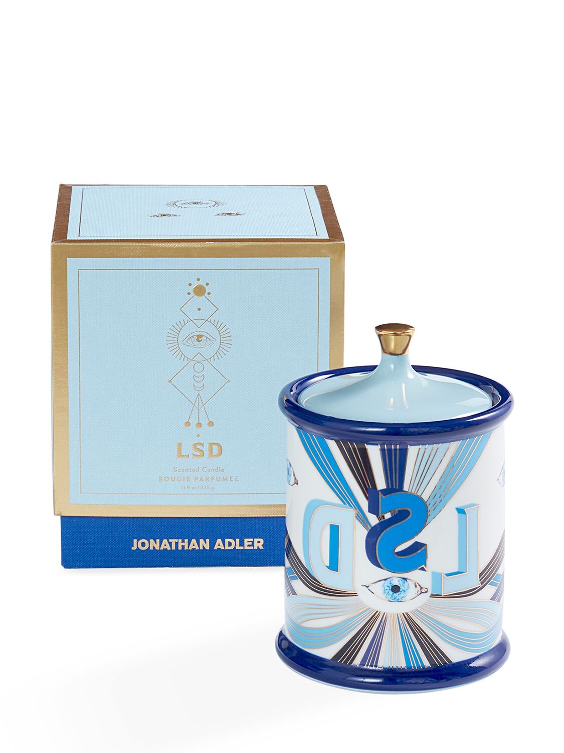 Shop Jonathan Adler Druggist Lsd Candle In Blue,white