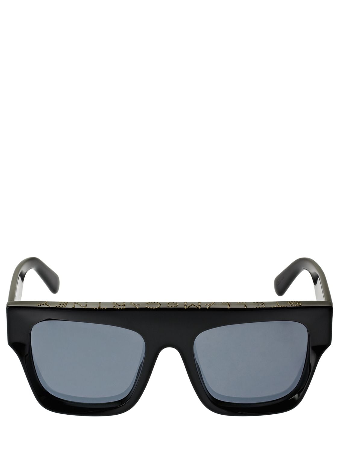 Stella Mccartney Squared Acetate Sunglasses In Black,smoke