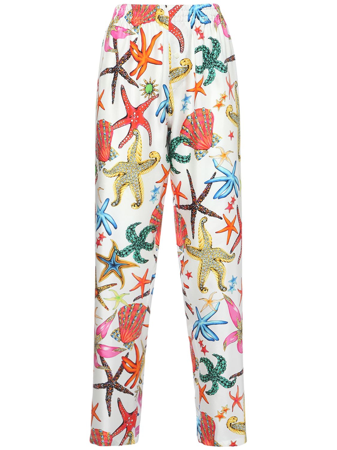 Versace Silk Twill Print Pajama Pants In Multicolor