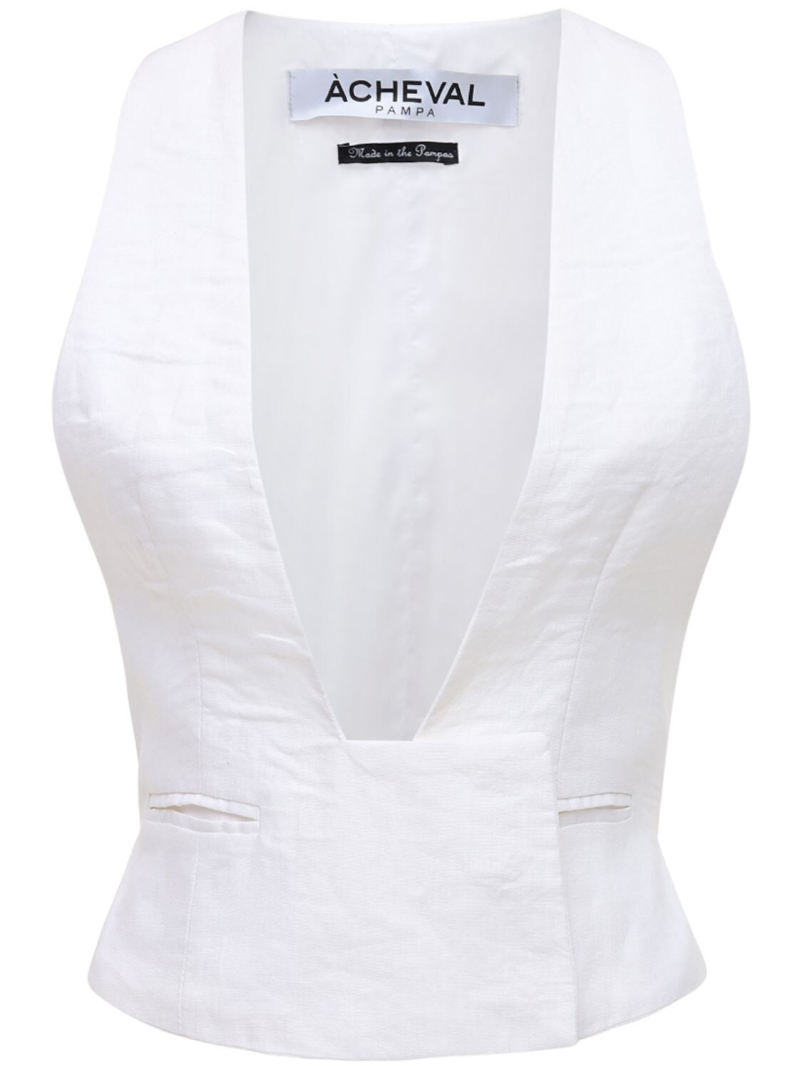 Acheval Pampa Gardel Linen Vest In White