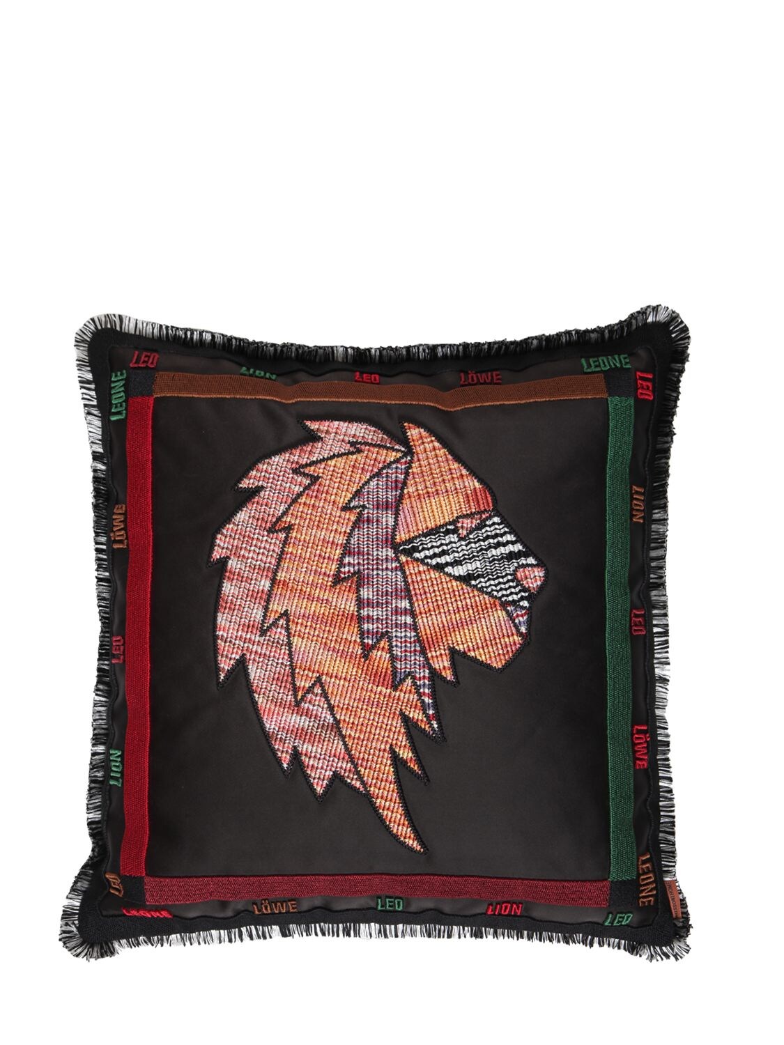 Missoni Lion Embroidered Constellation Cushion In Black,multi
