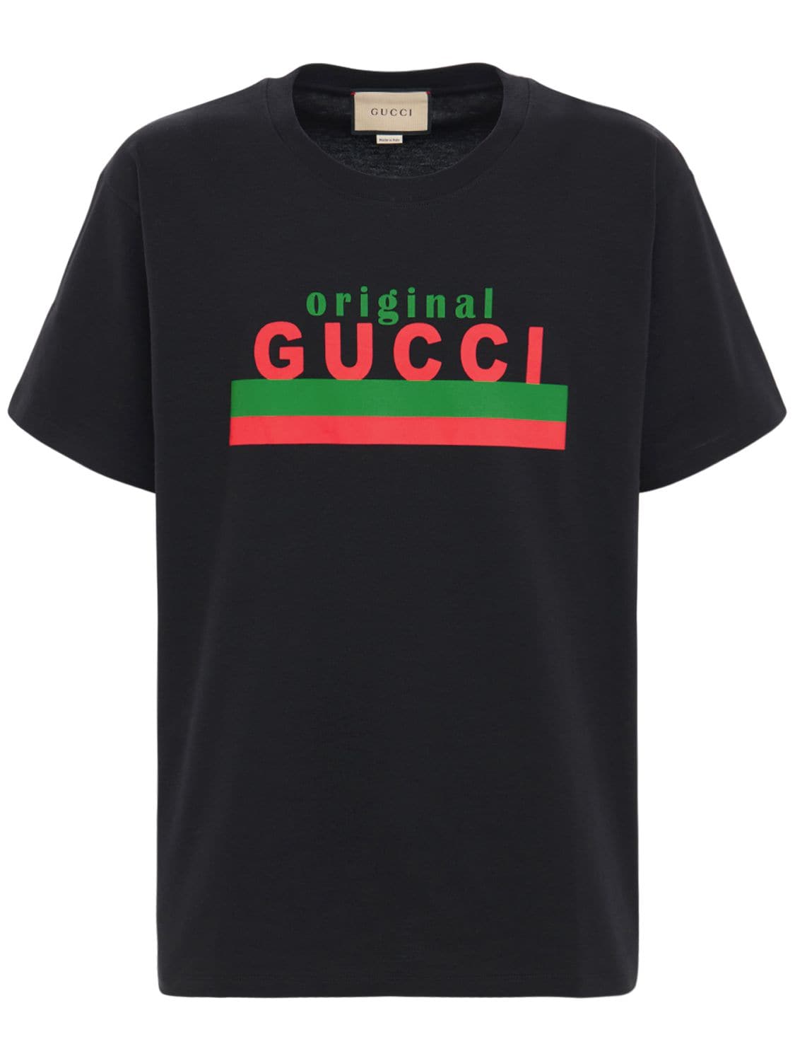 Gucci - Gucci original print cotton t-shirt - Black | Luisaviaroma