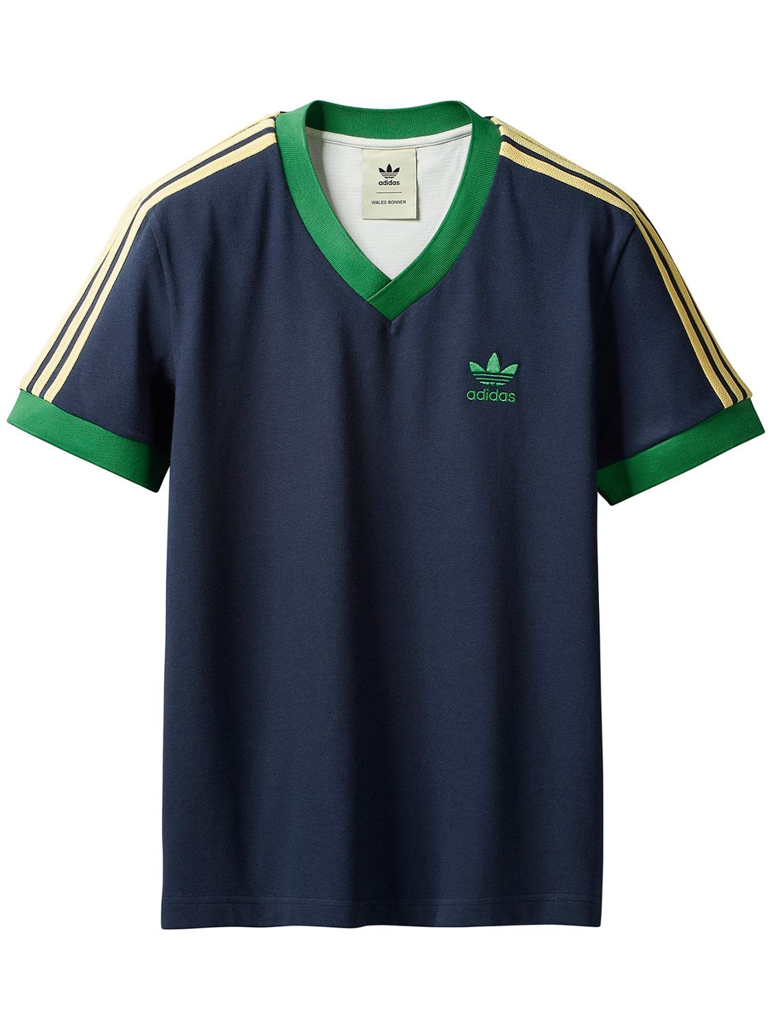 Adidas Originals Statement Wales Bonner 70'2 V-neck T-shirt In Indigo,green