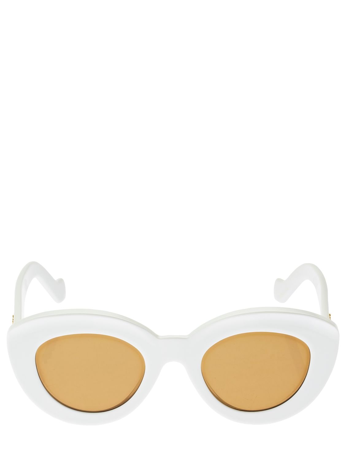 Loewe Bolded Cat-eye Acetate Sunglasses In White,brown