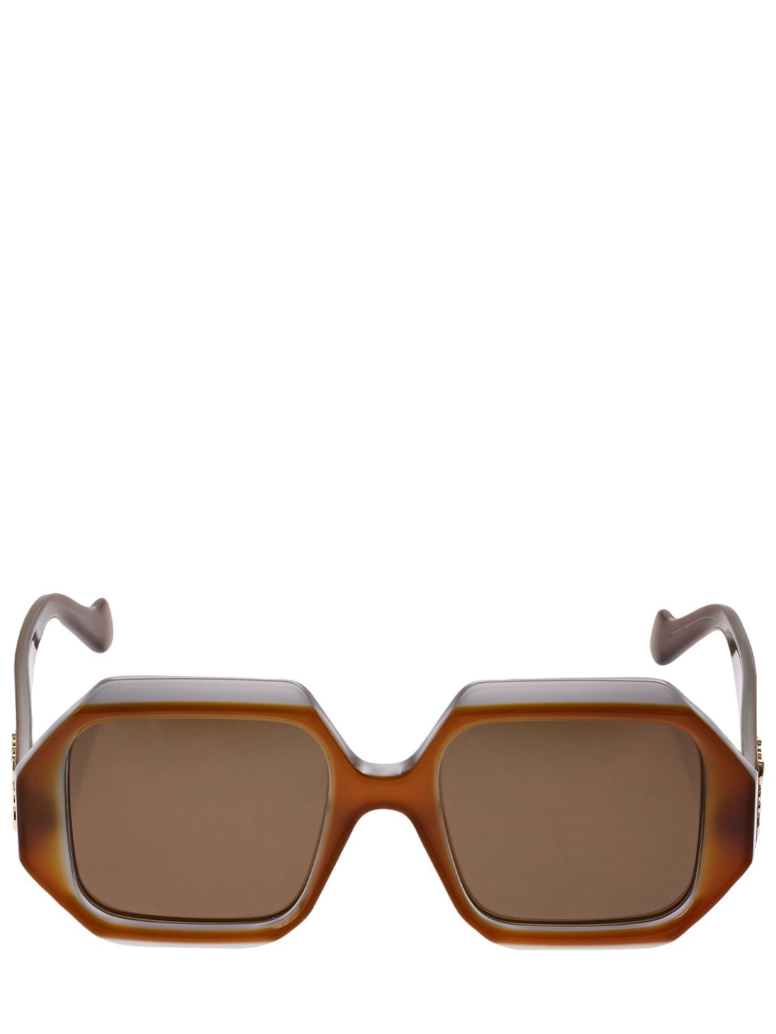 Loewe Two Tone Squared Acetate Sunglasses In Multi,brown