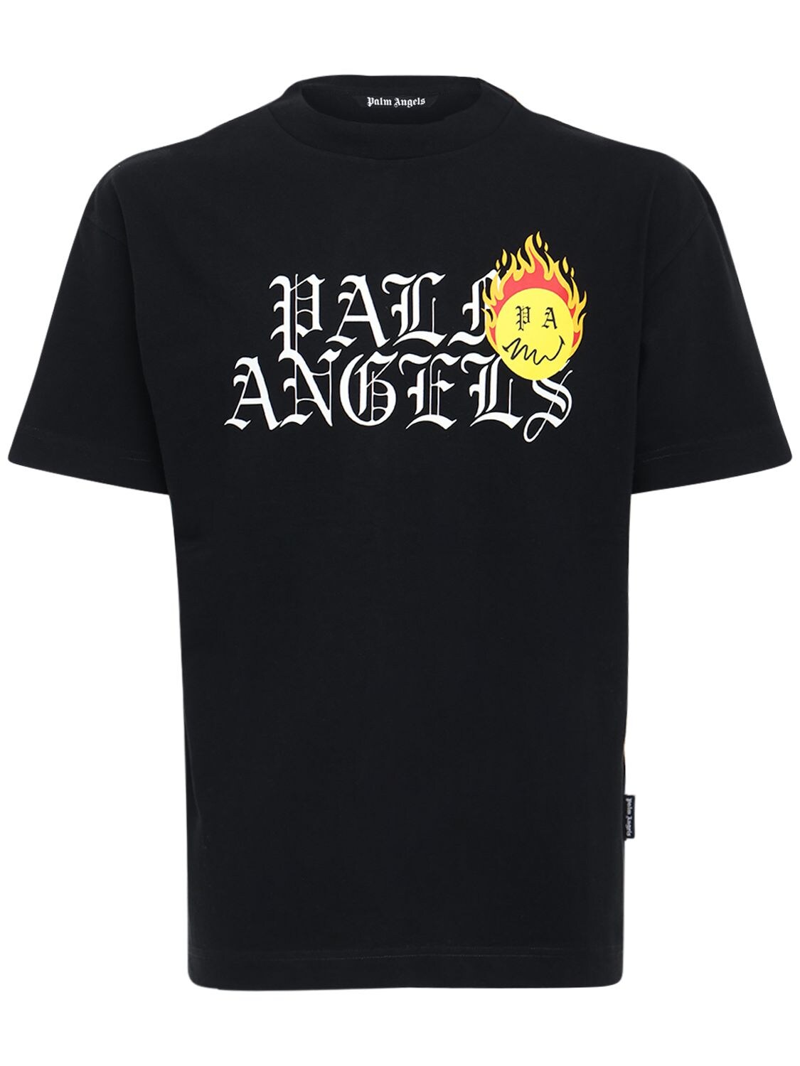 PALM ANGELS “BURNING HEAD”LOGO印花平纹针织T恤,73IXGF003-MTAXOA2