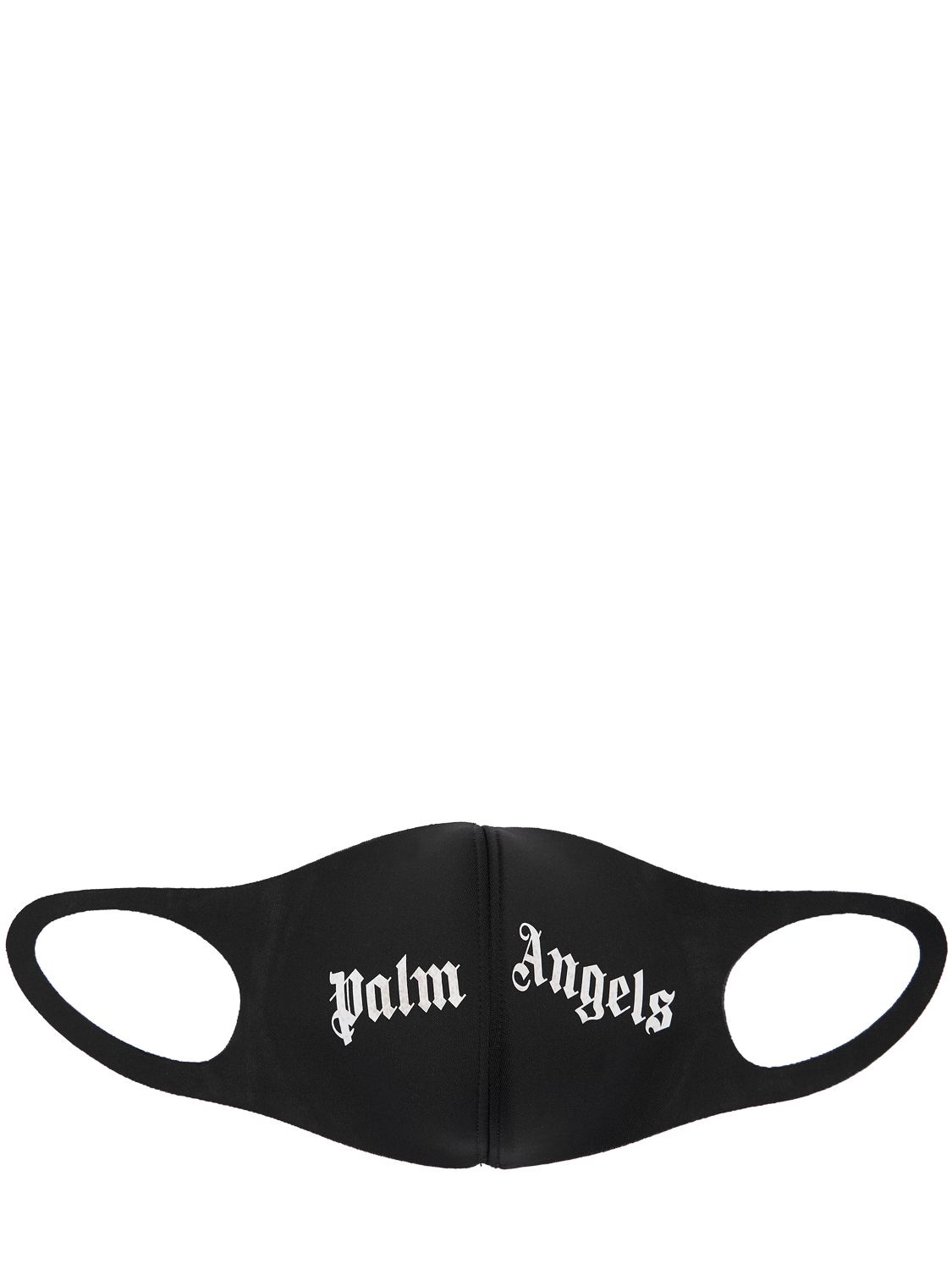 Shop Palm Angels Logo Print Tech Mask In Black,white