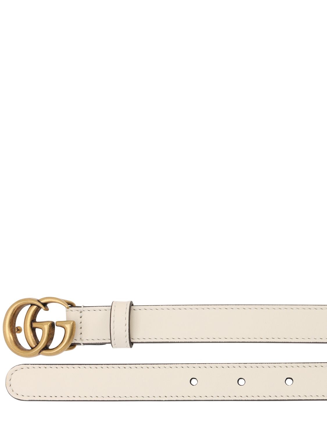 Shop Gucci 2cm Gg Marmont Leather Belt In White