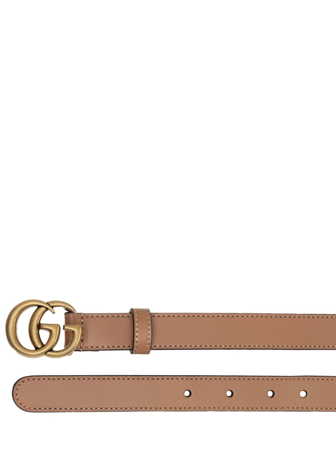 Shop Gucci 2cm Gg Marmont Leather Belt In Natural Tan
