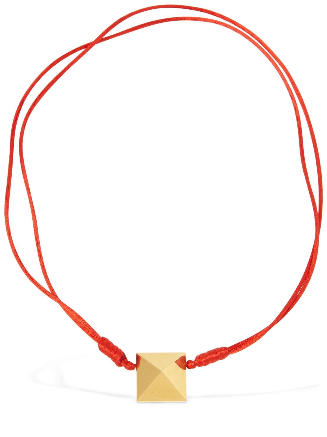 Valentino Garavani Roman Stud Slim Necklace In Red,gold