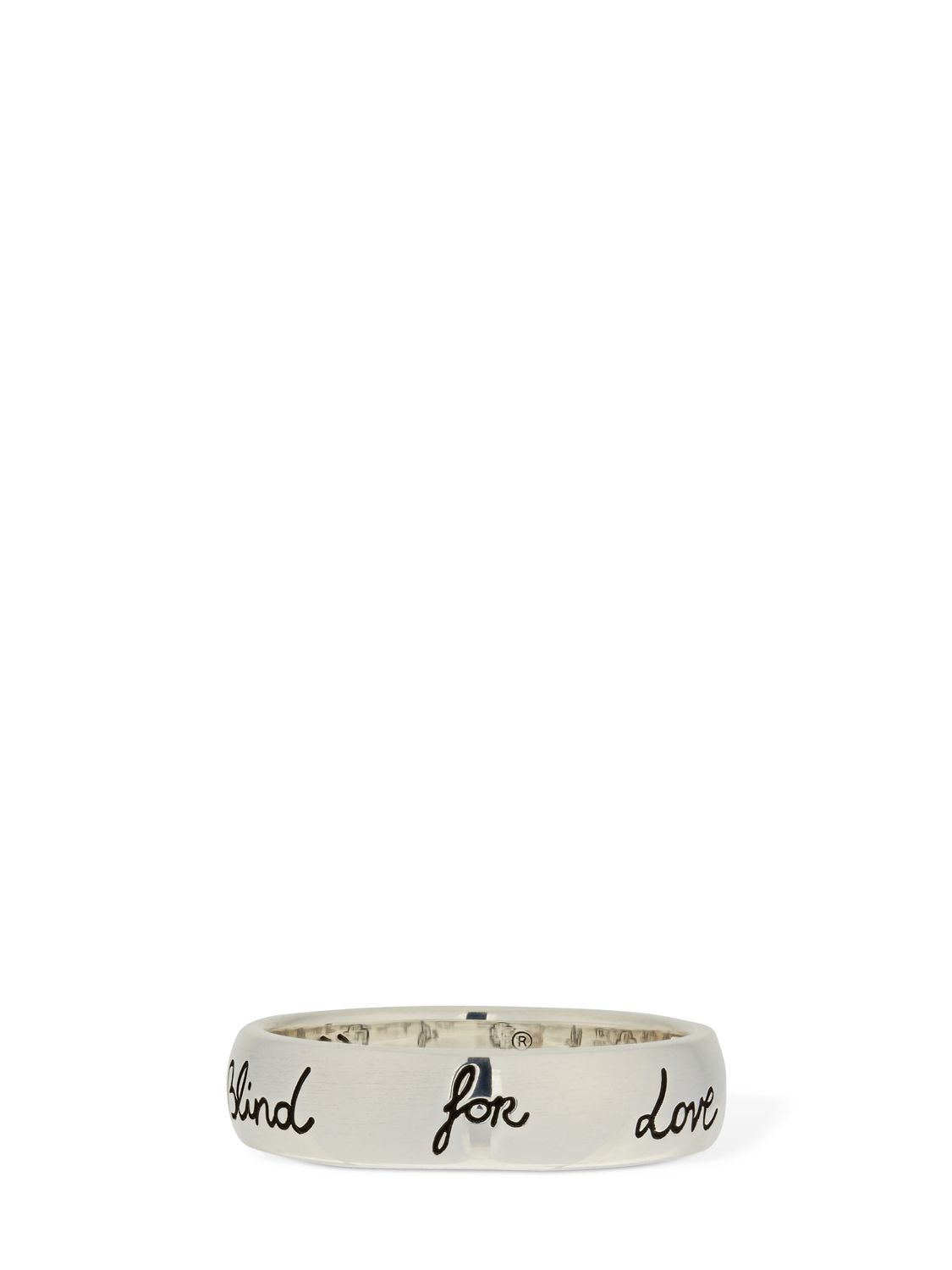 Shop Gucci "blind For Love" Band Ring In Silver