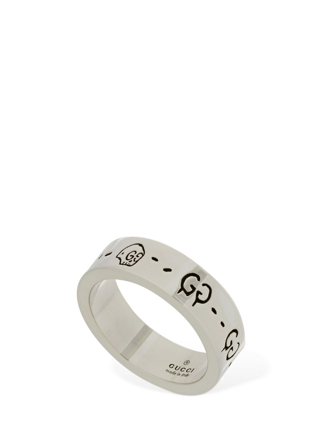 Gucci Ghost Ring In Black / Silver