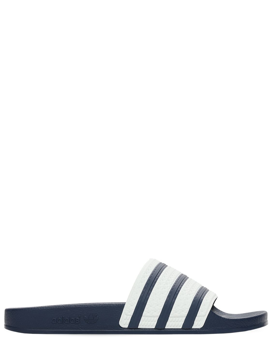Adidas Originals Adilette Stripe Slide Sandals In Adiblu/wht