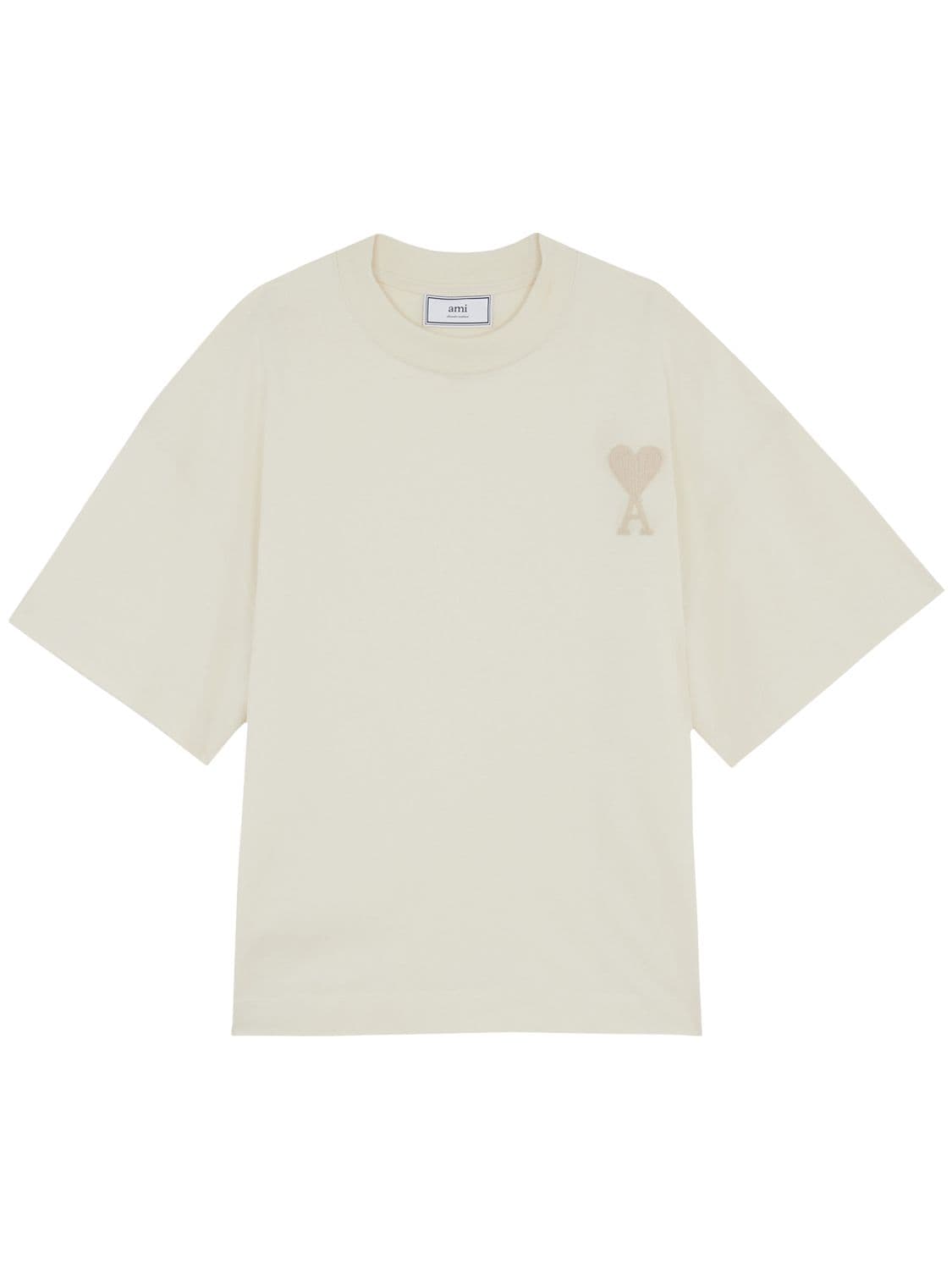 Ami Alexandre Mattiussi Embroidered Ami De Coeur Jersey T-shirt In White