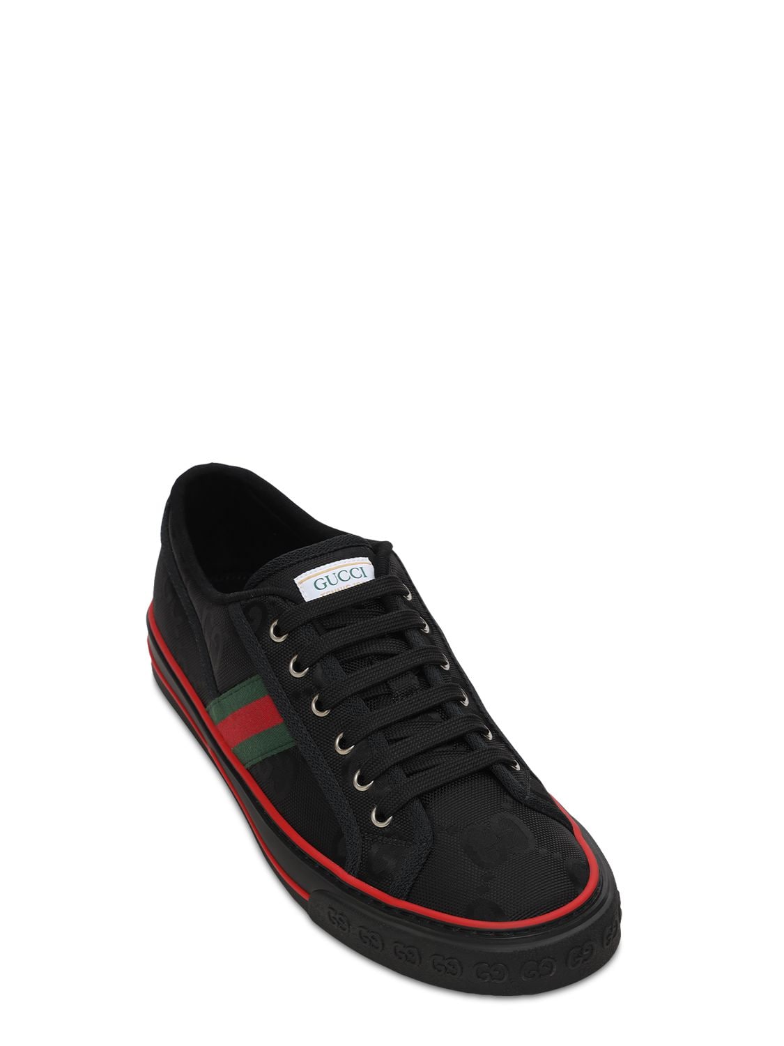 Shop Gucci Off The Grid Tennis 1977 Econyl Sneakers In Black