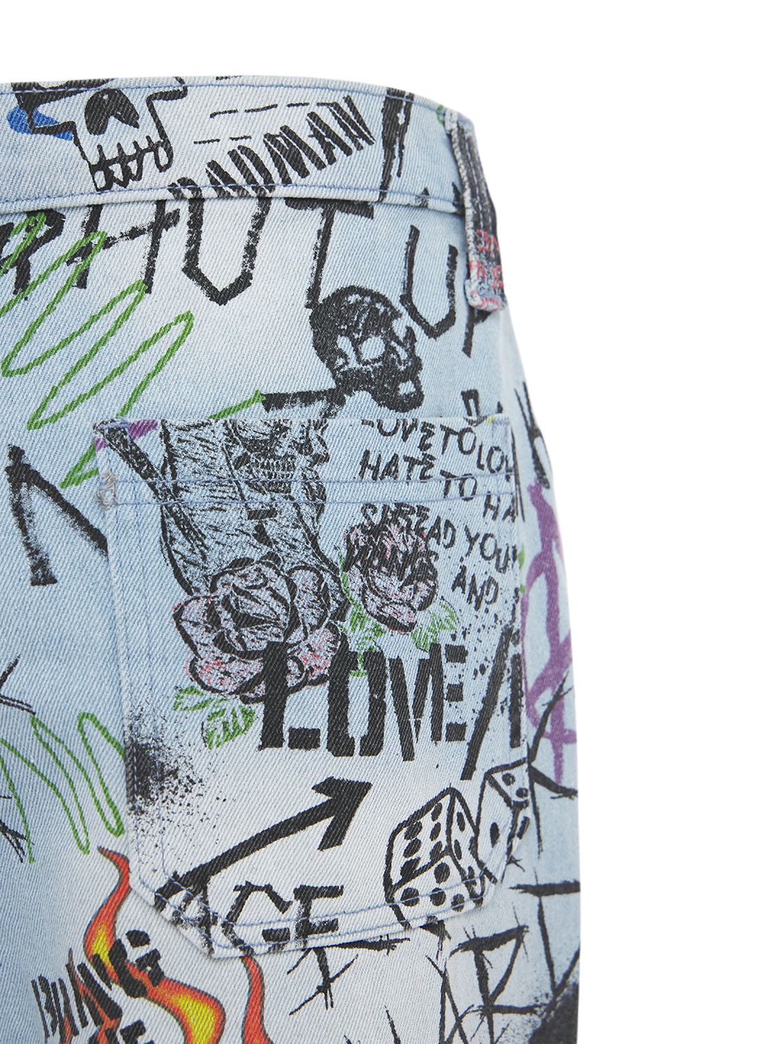 JADED LONDON RIPPED GRAFFITI SKATE JEANS