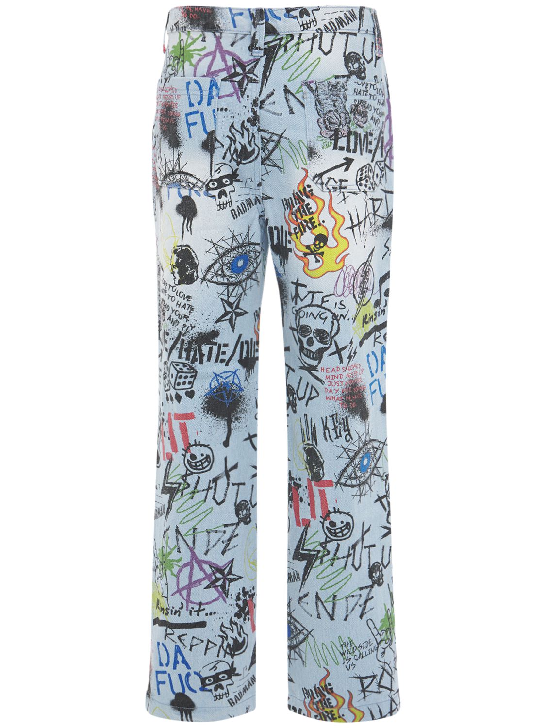 JADED LONDON RIPPED GRAFFITI SKATE JEANS