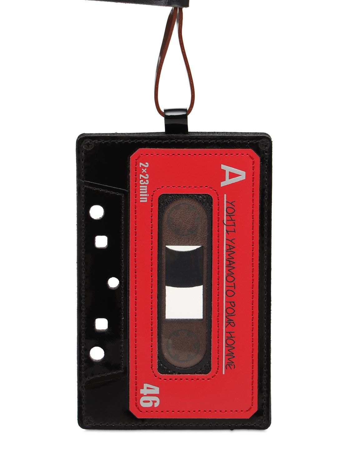 Yohji Yamamoto Cassette A Leather Card Holder In Red