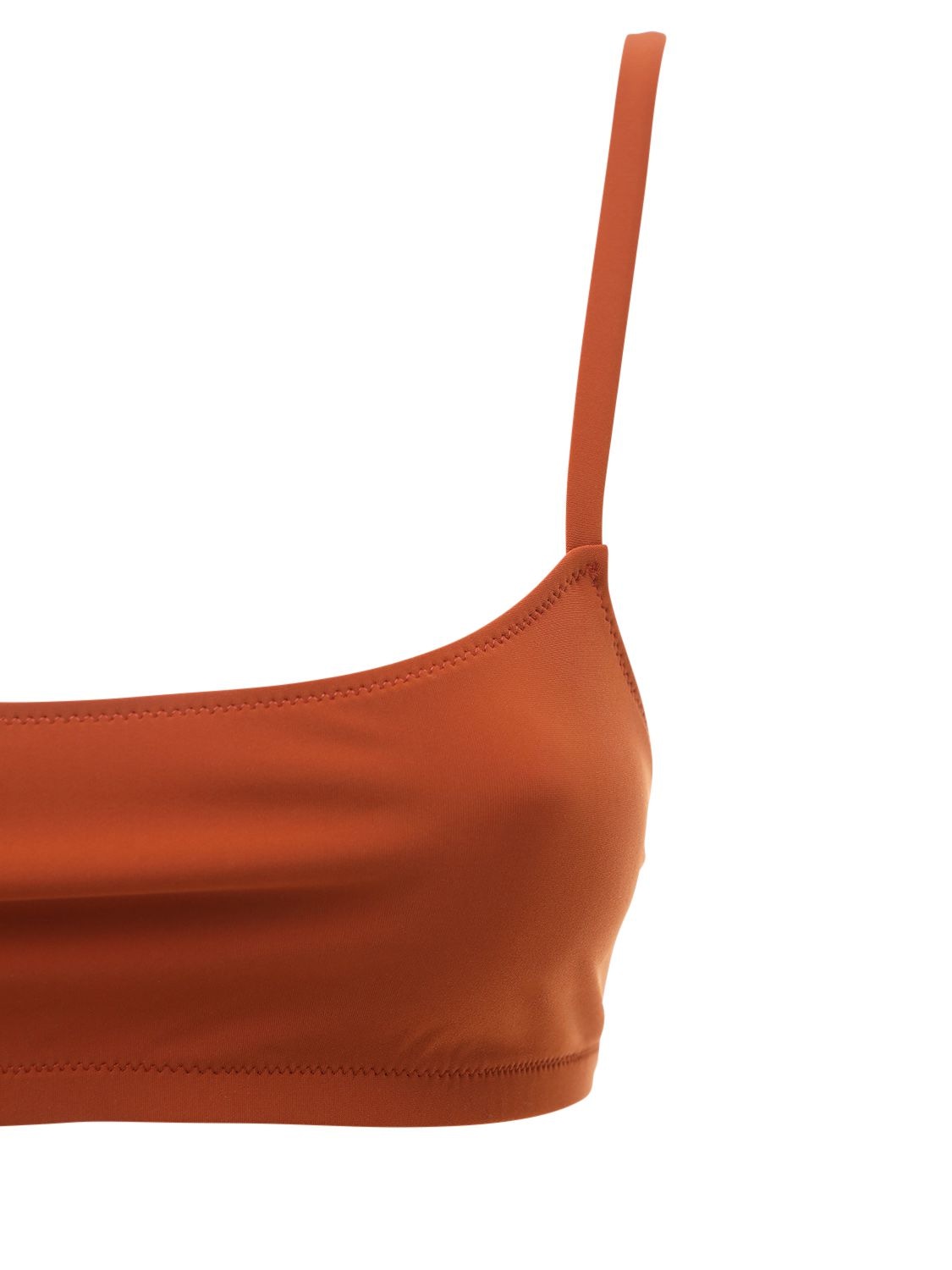 Shop Lido Undici Bralette & High Rise Bikini In Terracotta