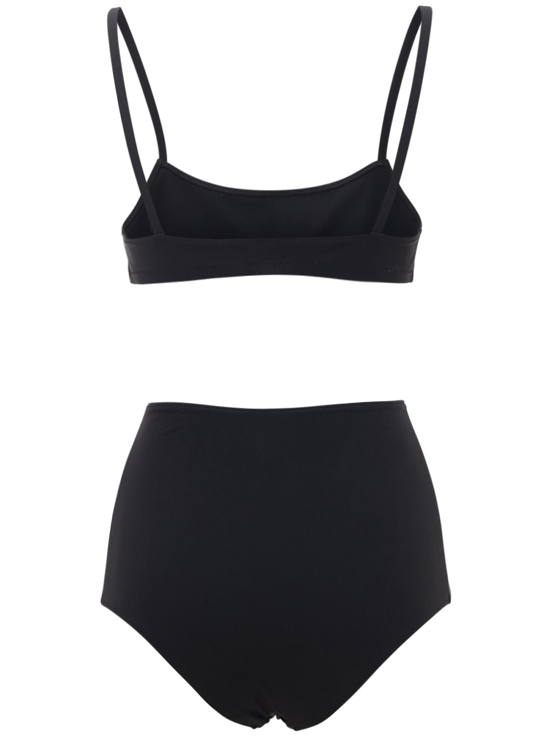 Shop Lido Undici Bralette & High Rise Bikini In Black