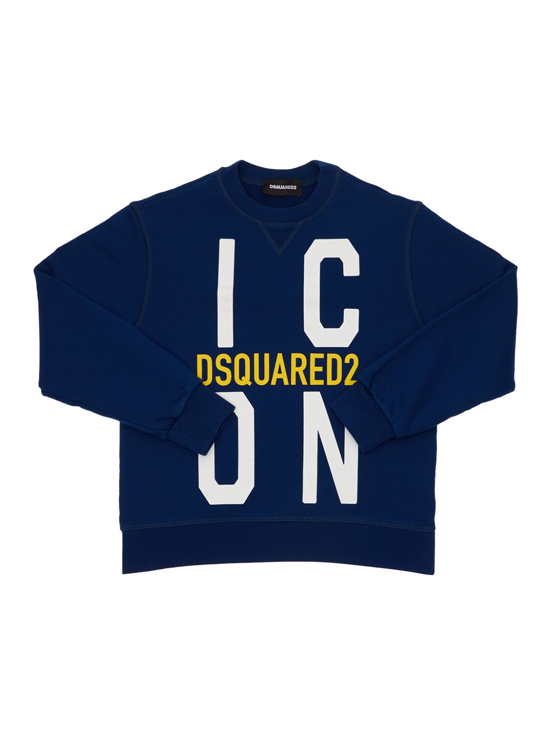 DSQUARED2 ICON PRINT COTTON SWEATSHIRT,73IXR6007-RFE4NJU1