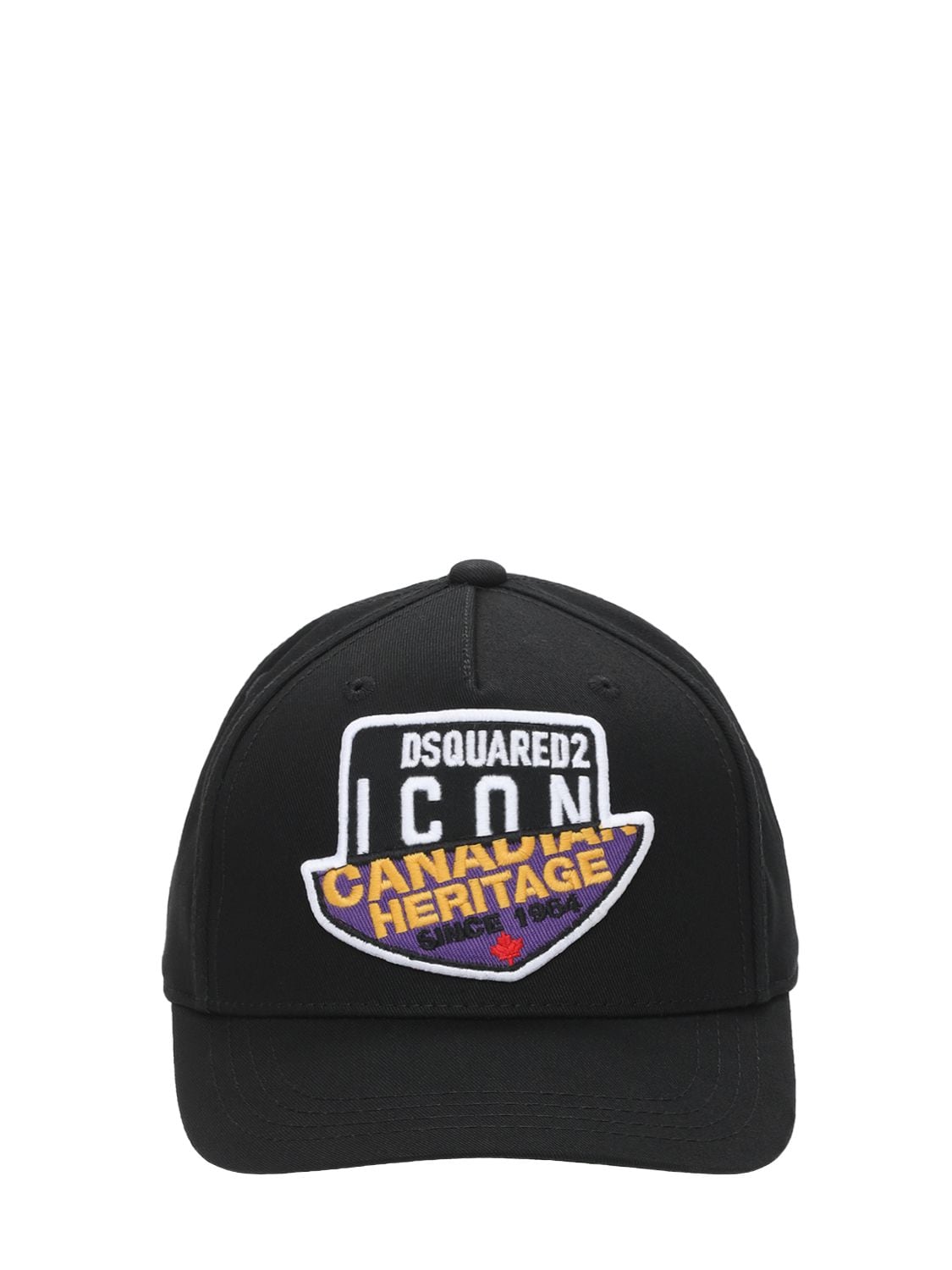 Dsquared2 Kids' Cotton Gabardine Baseball Hat In Black