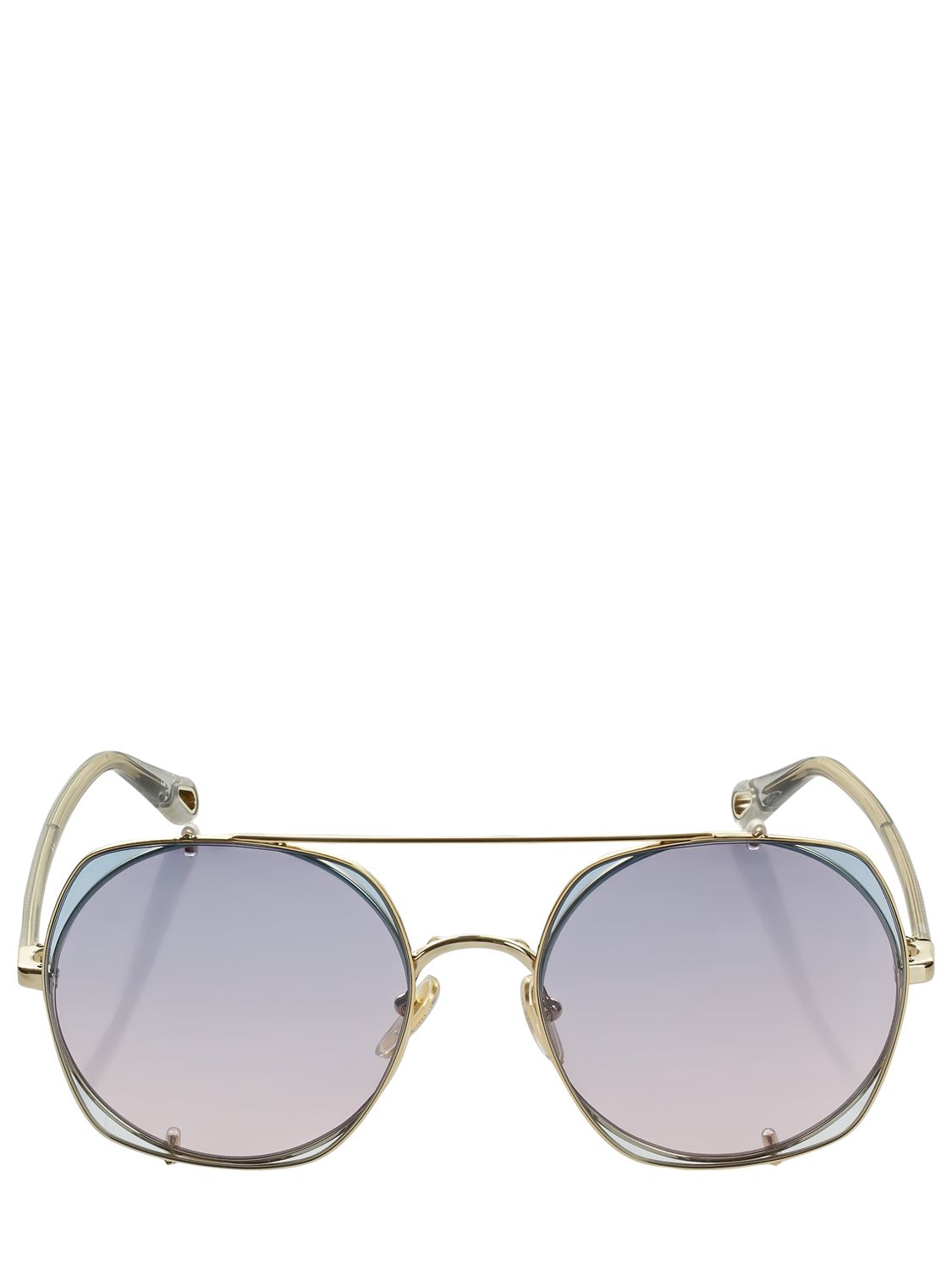 Eckige Sonnenbrille Aus Metall „demi“
