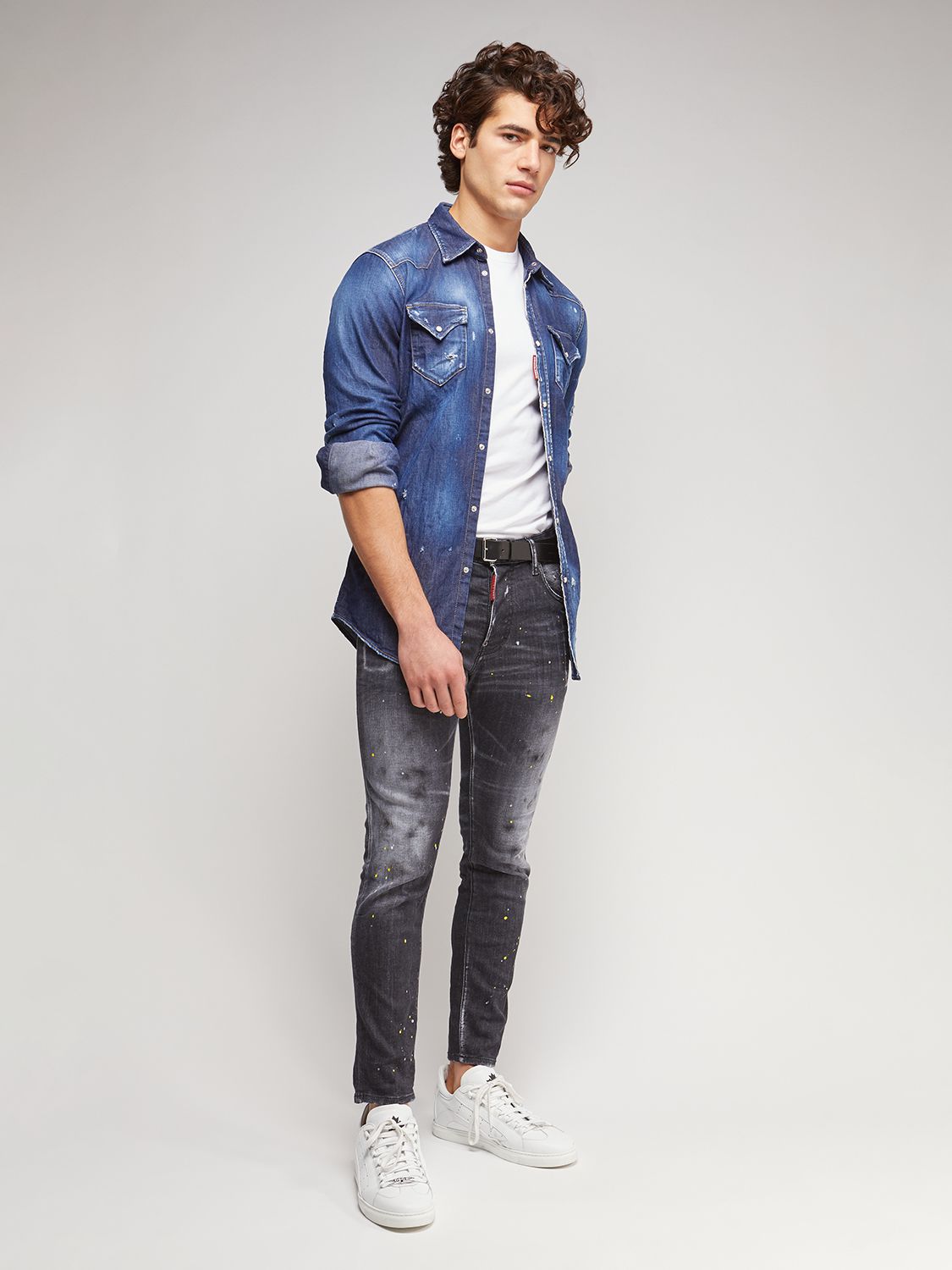 DSQUARED2 16CM IBRAHIMOVIC ICON SKATER DENIM JEANS