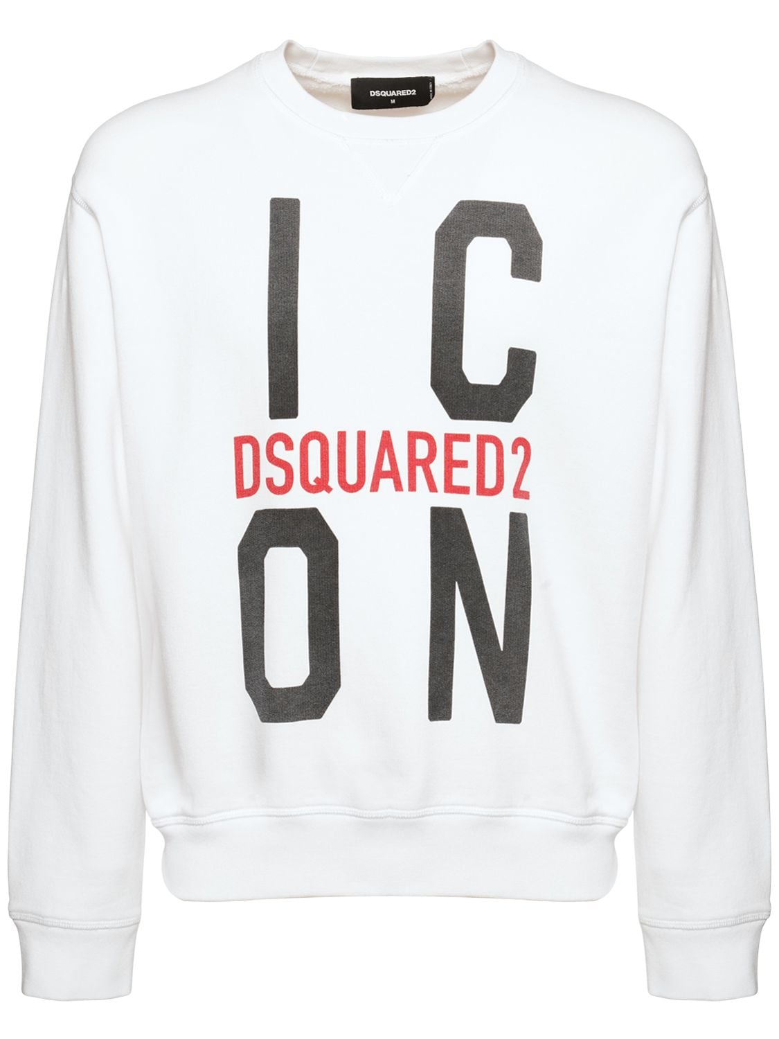 DSQUARED2 ICON PRINT COTTON JERSEY SWEATSHIRT,73IXRG009-MTAW0