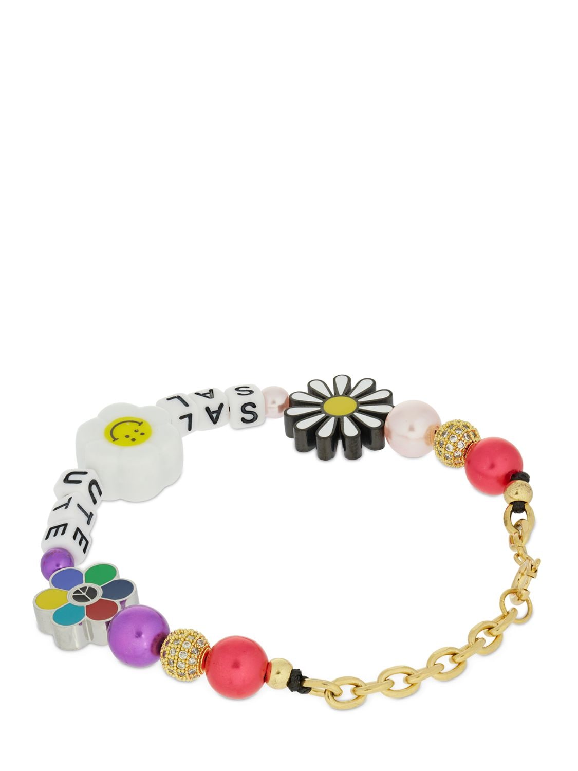 Salute Flower Anarchy Imitation Pearl Bracelet In Multicolor