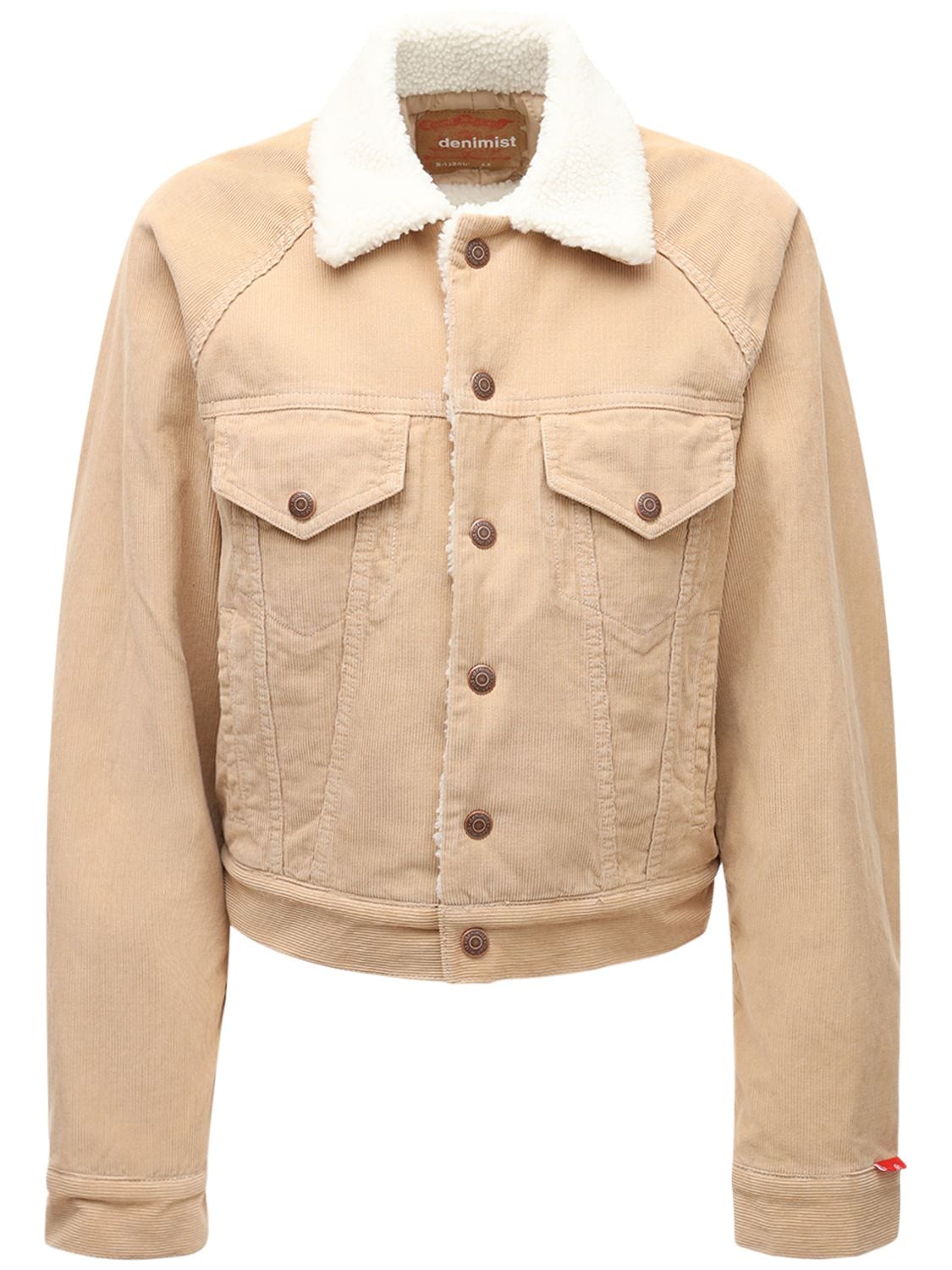 DENIMIST Cotton Denim & Faux Shearling Jacket