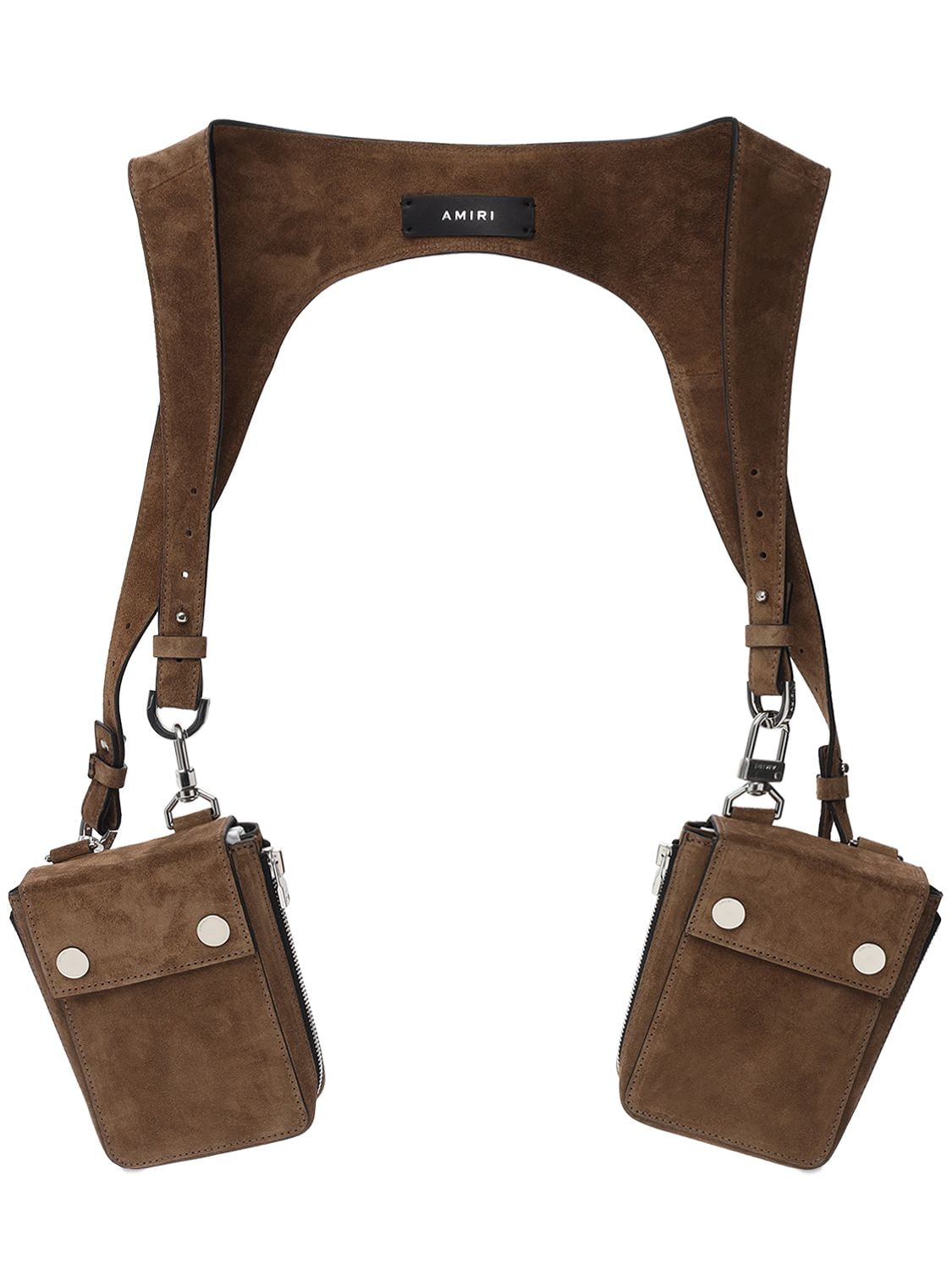 Amiri Double-pouch Suede Harness in Brown for Men